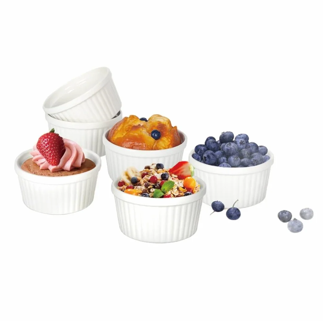 LIVELLO Stromboli Zestaw 6 Kokilek Porcelanowych 180 ml Żaroodporne Ramekiny do Zapiekania