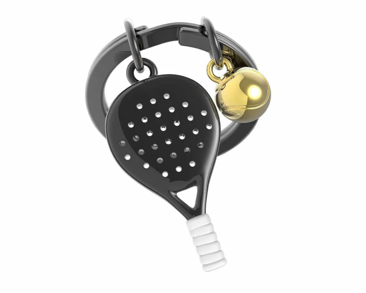 METALMORPHOSE - Breloczek do kluczy Padel - pasja sportowa, prezent dla mężczyzn, kobiet, czarny, Taille unique