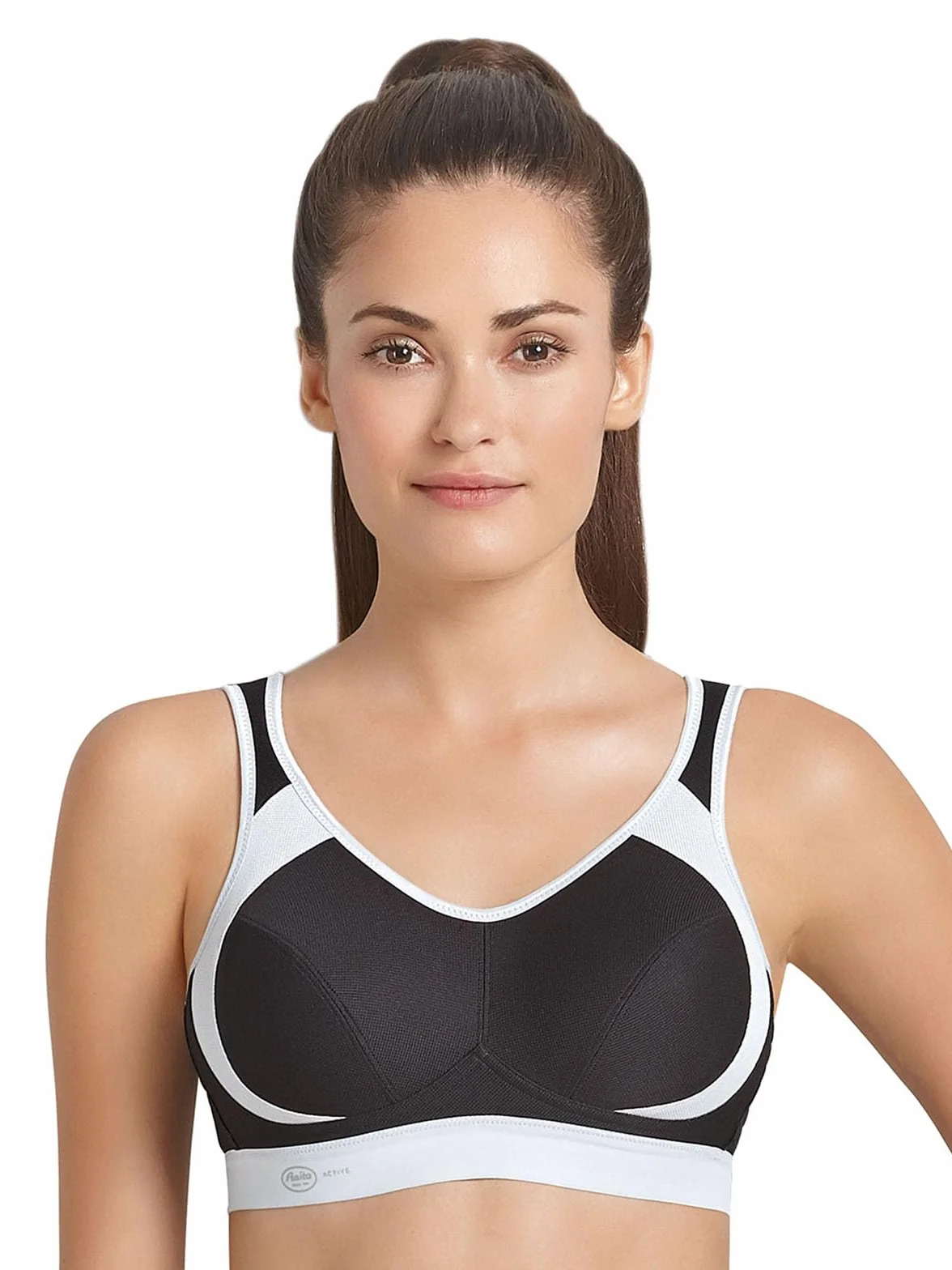 Anita Aktywny damski biustonosz sportowy bez fiszbin Extreme Control 5527, Czarny, 75D