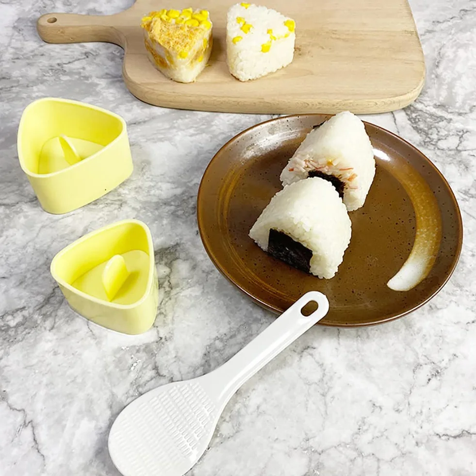 Uposao Trójkątny zestaw do robienia sushi sushi z łyżką do ryżu foremka do Onigiri DIY Sushi Onigiri Maker Bento Rice Ball Prasy Forma