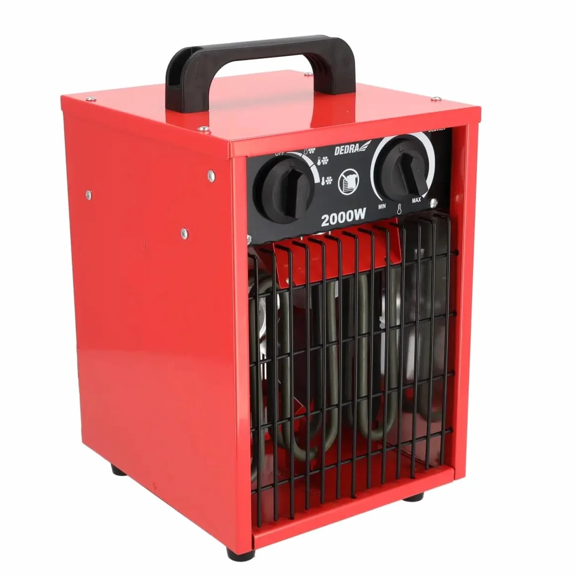 DEDRA Elektryczny termowentylator 1000W/2000W z termostatem 3 tryby pracy metalowa obudowa