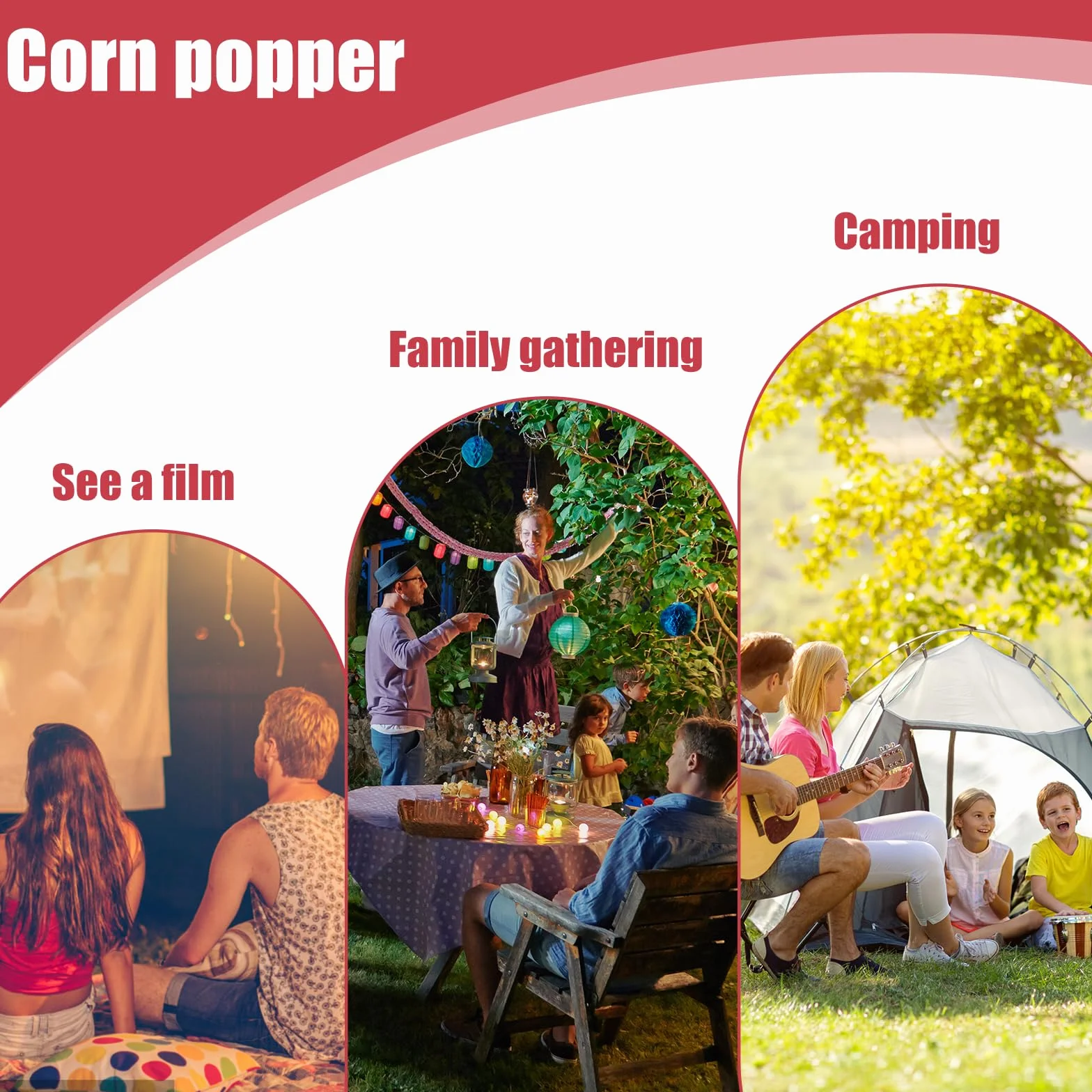 Maszyna do popcornu na gorące powietrze, 1200 W, bez oleju, bez tłuszczu, bez BPA, szybka w 3 minuty, obsługa jednym dotknięciem, kompaktowy automat do popcornu w stylu retro, do domu, kina domowego