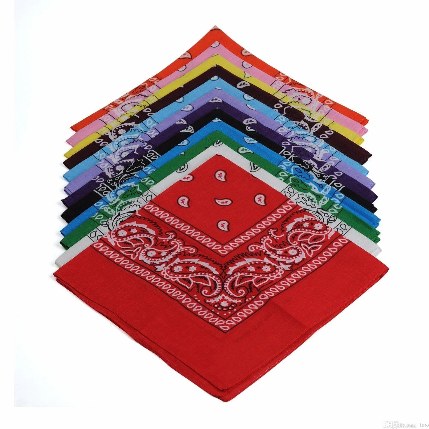 Boolavard 100% bawełna, bandany z oryginalnym wzorem Paisley | kolor do wyboru nakrycia głowy / szal do włosów, wiązanie na nadgarstku, opaska na głowę, zielony, 55 x 55cm