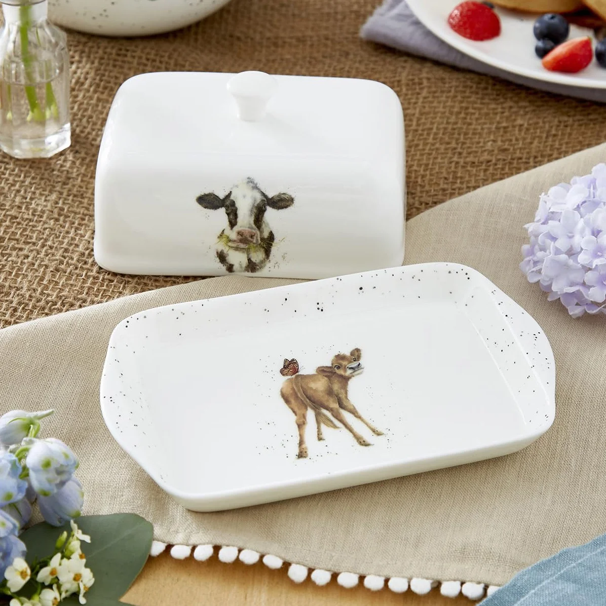 Royal Worcester Wrendale Butter Dish Cow