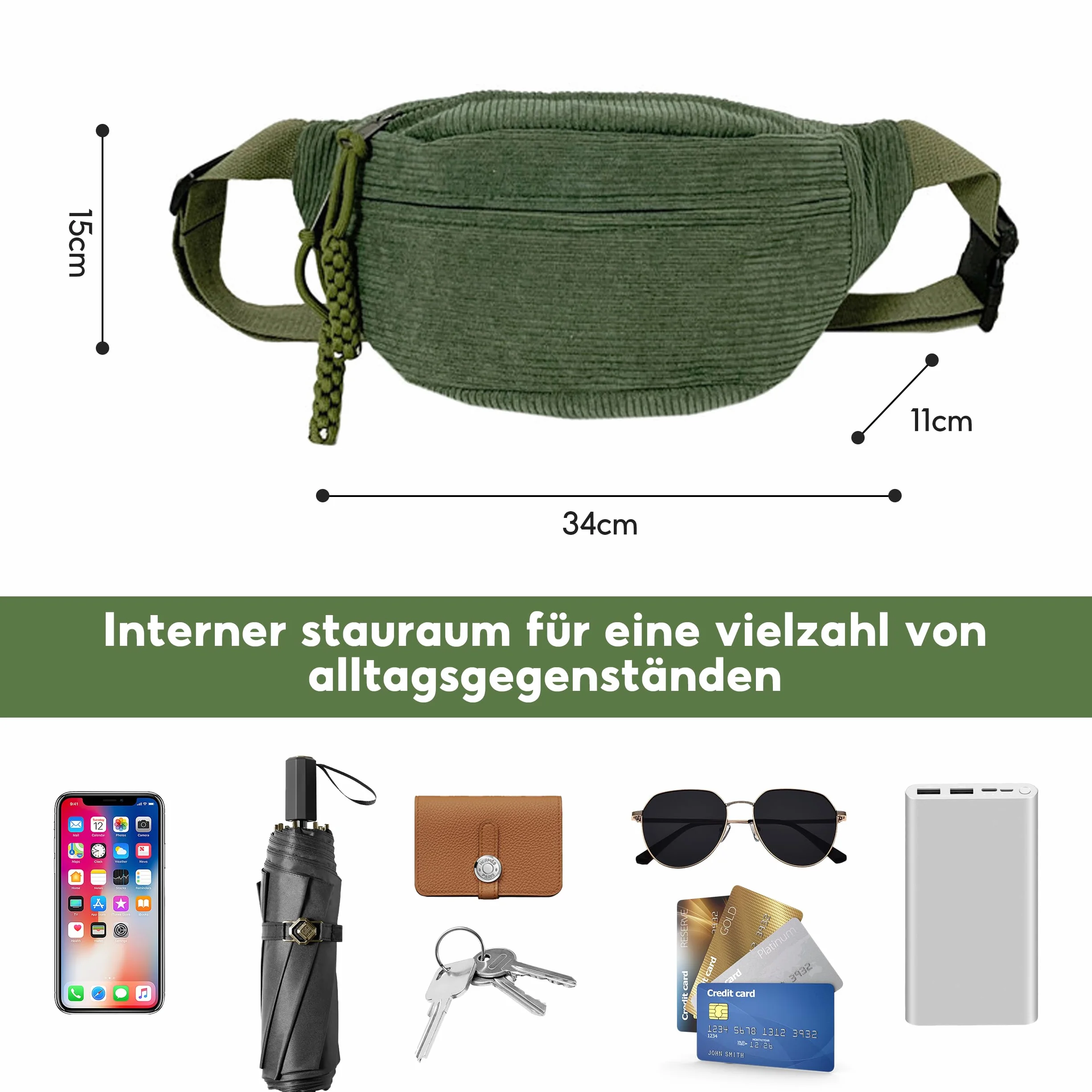 Damska nerka ze sznurka, torba na ramię damska 34 × 15 cm, torebka na pasek, torebka biodrowa, damska mała, z paskiem na ramię, regulowana, stylowa i praktyczna torba na brzuch na luźne wycieczki