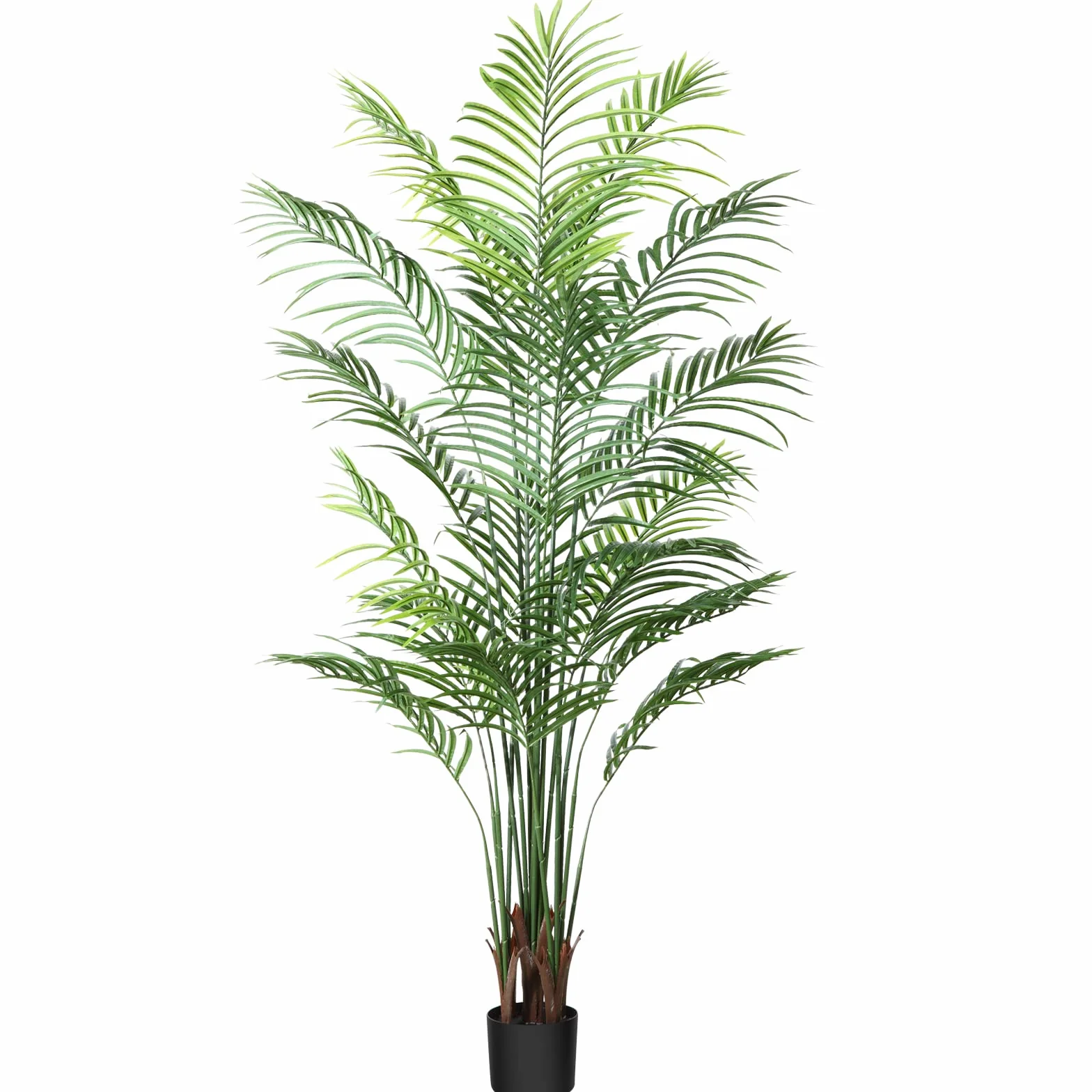 CROSOFMI Sztuczna palma Areca, 160 cm, sztuczna palma tropikalna, idealna sztuczna dypsis Lutescens, rośliny w doniczce, do wewnątrz, na zewnątrz, do domu, biura, ogrodu, nowoczesna dekoracja, prezent