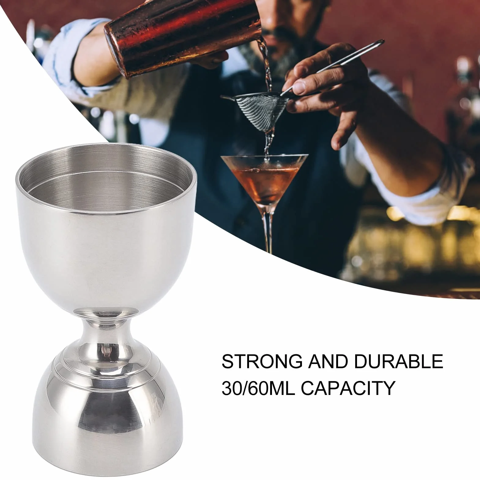 Stainless Steel Double Jigger 30/60ml Cocktail Jigger Bar Jigger for Barmana