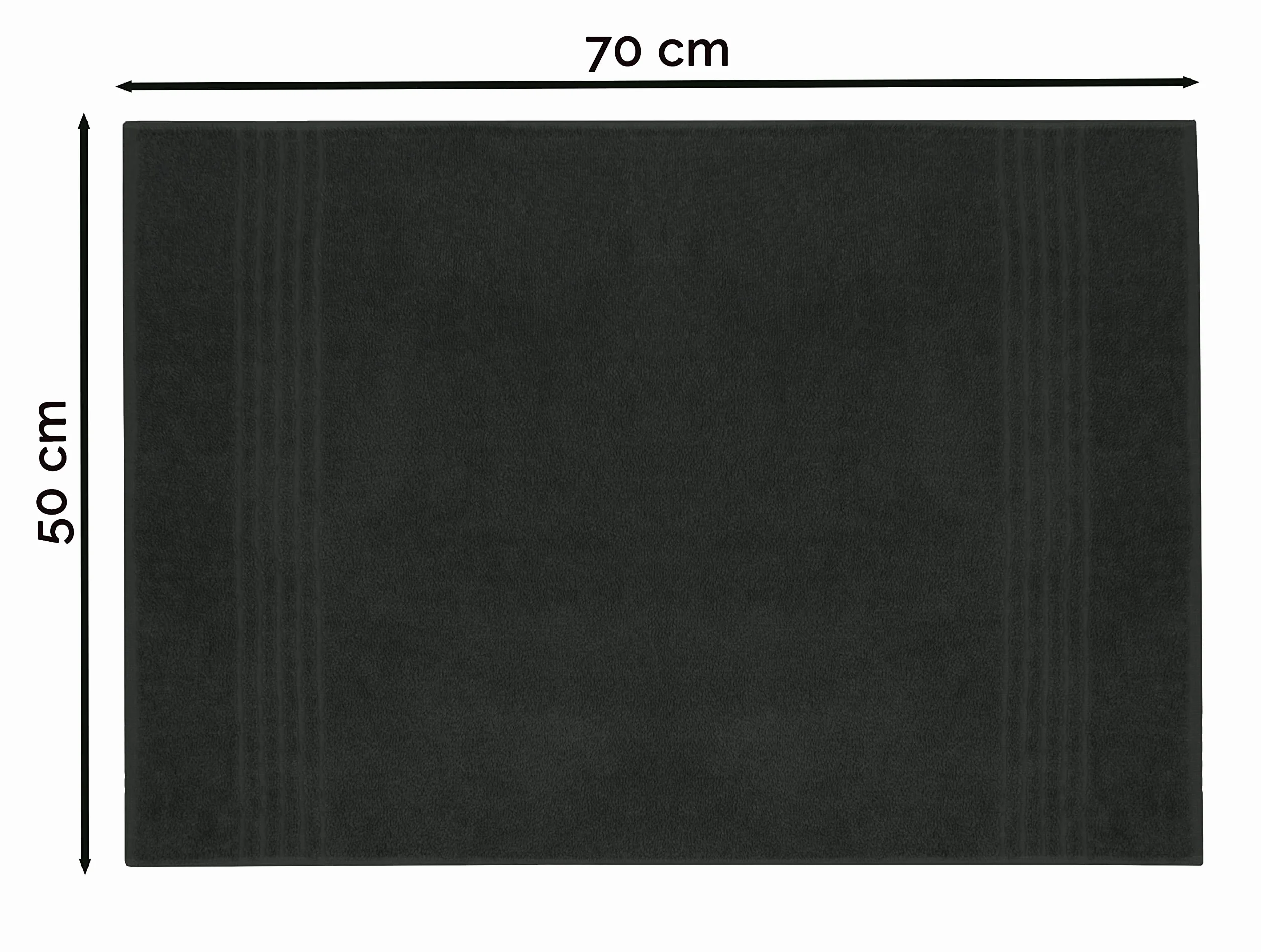 ZOLLNER Zestaw 6 ręczników z 5 paskami głębokimi, 50 x 70 cm, bawełna, czarny
