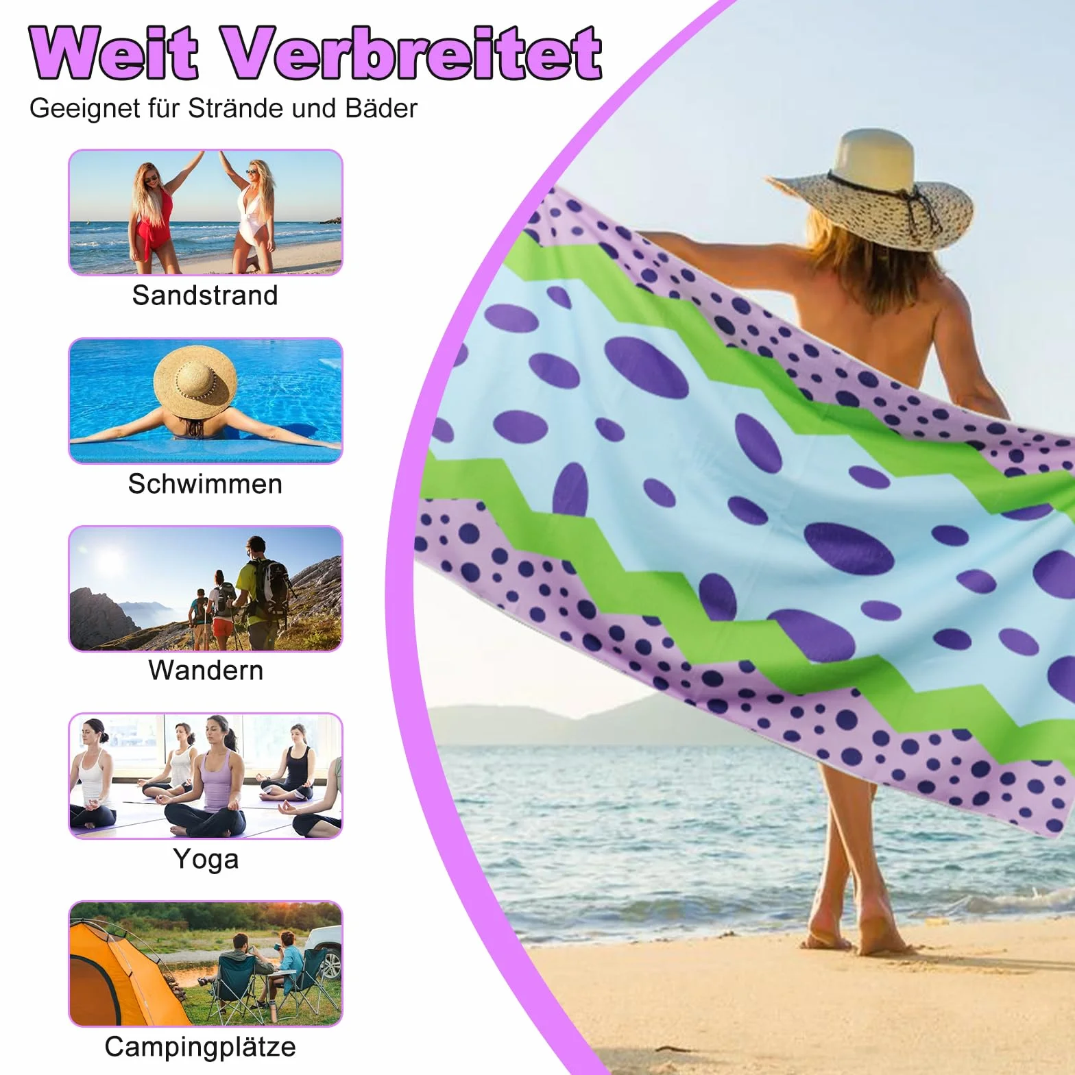 Ręcznik plażowy z mikrofibry 150 x 75 cm dla dzieci spersonalizowany szybkoschnący