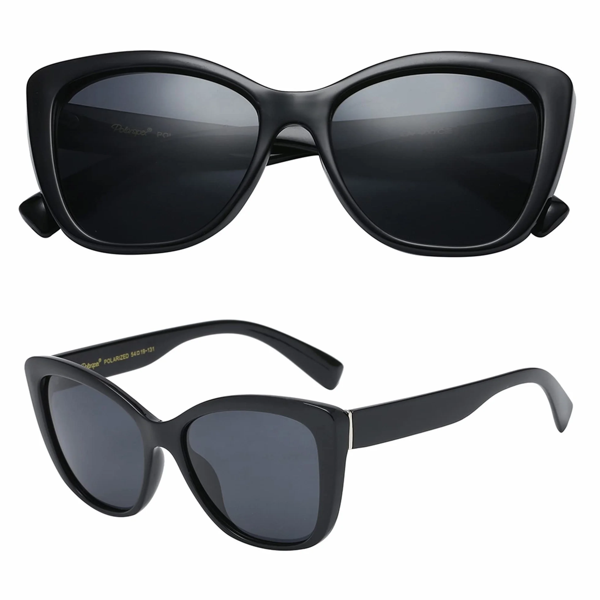 PolarSpex Polaryzacyjne okulary przeciwsłoneczne z kociego oka dla kobiet – ponadwymiarowe okulary przeciwsłoneczne UV400, modne okulary przeciwsłoneczne na plażę lub do jazdy samochodem
