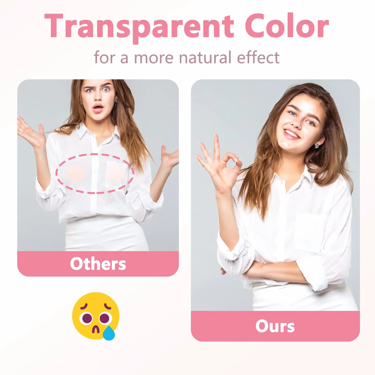 Kiiwah 2 pary niewidzialnych samoprzylepnych sutków Push Up, silikonowe niewidzialne biustonosze samoprzylepne naklejki biustonosz na piersi osłona na sutki Push Up z 5 parami nipple covers (6,5 cm)