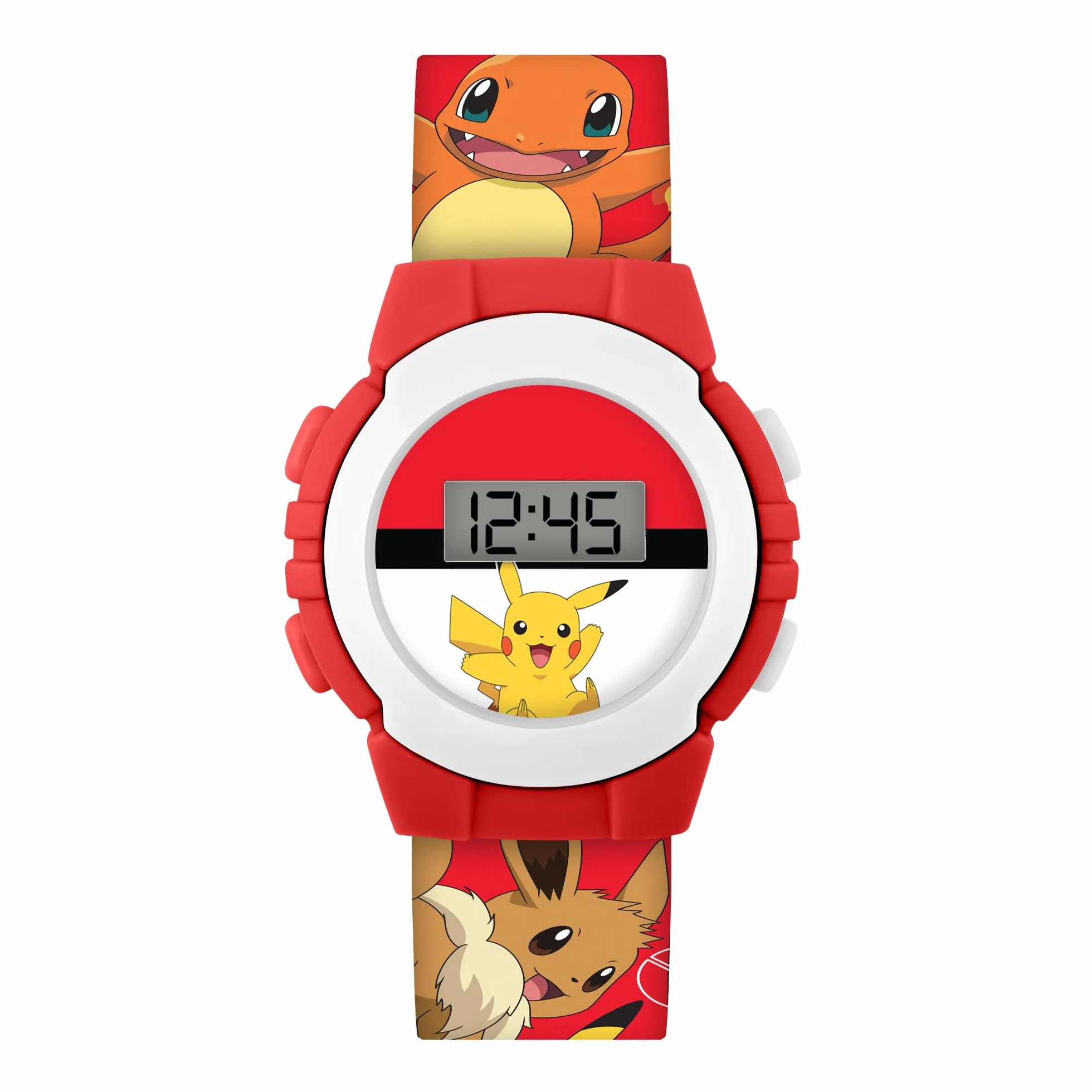 Accutime Pokémon czerwony znak nadruk cyfrowy zegarek POK4374, wielokolorowy, nowoczesny, wielobarwny, Nowoczesny