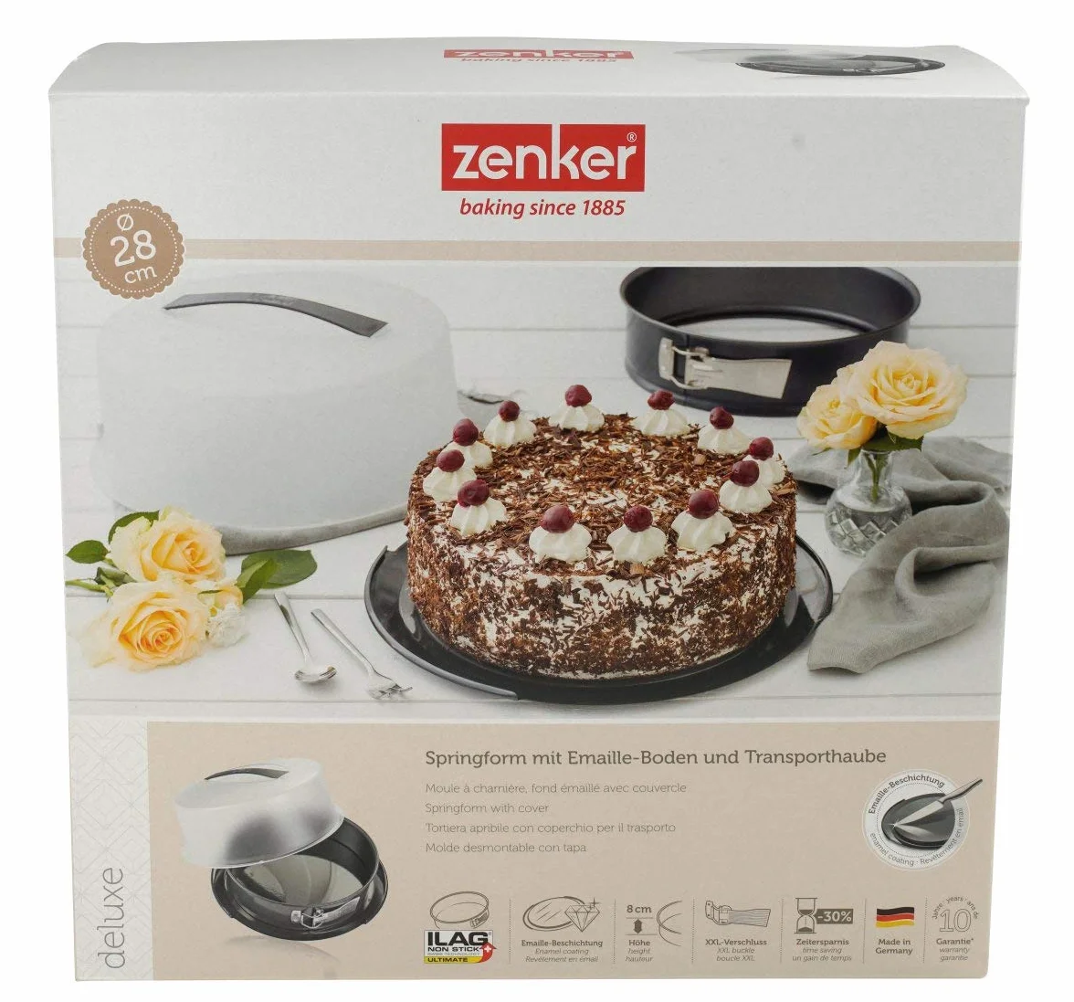 Zenker Tortownica Deluxe Ø 28 cm forma do pieczenia emaliowana czarna