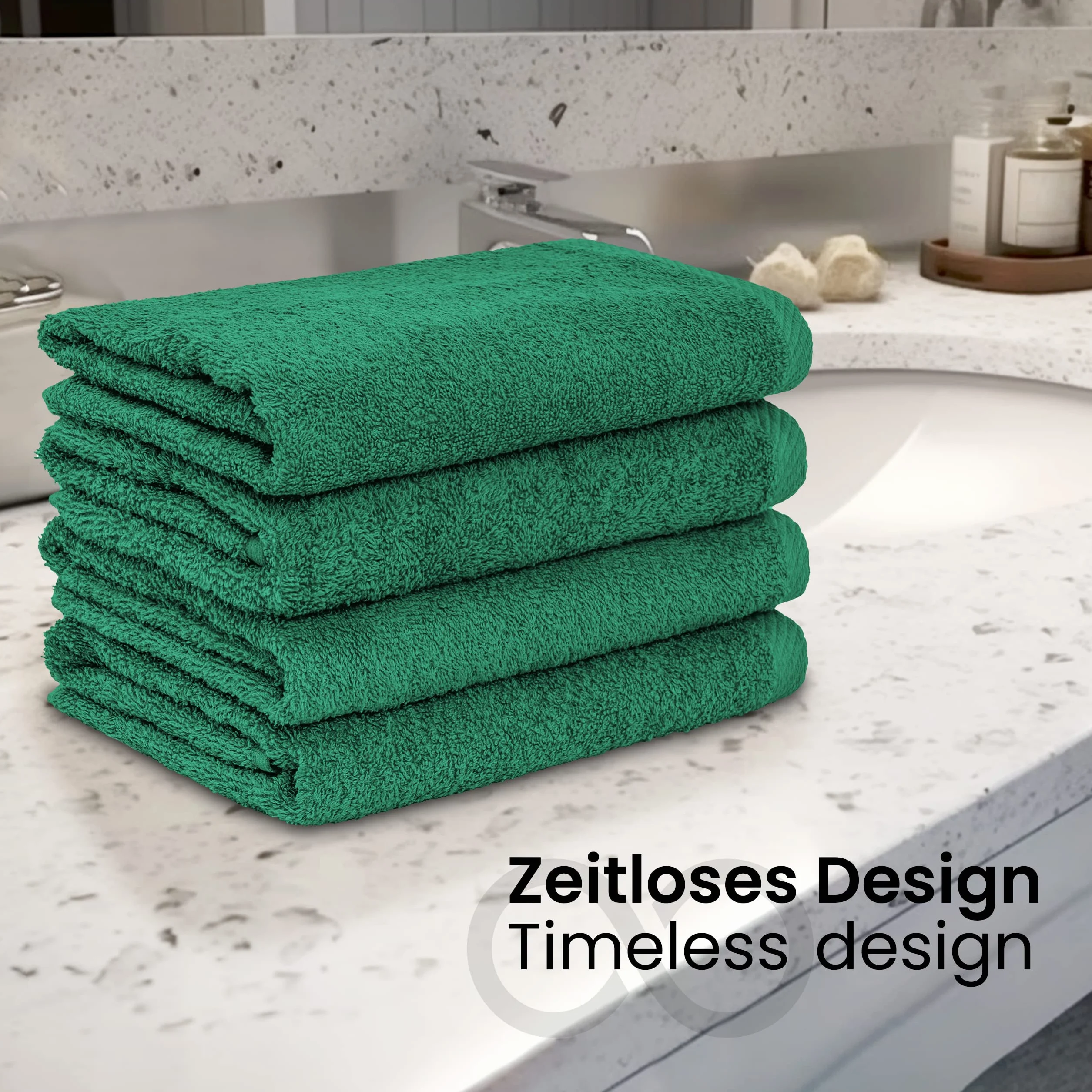 BaSaTex Zestaw ręczników frotte 4 sztuki 50 x 100 cm bawełna Öko-Tex Standard 100