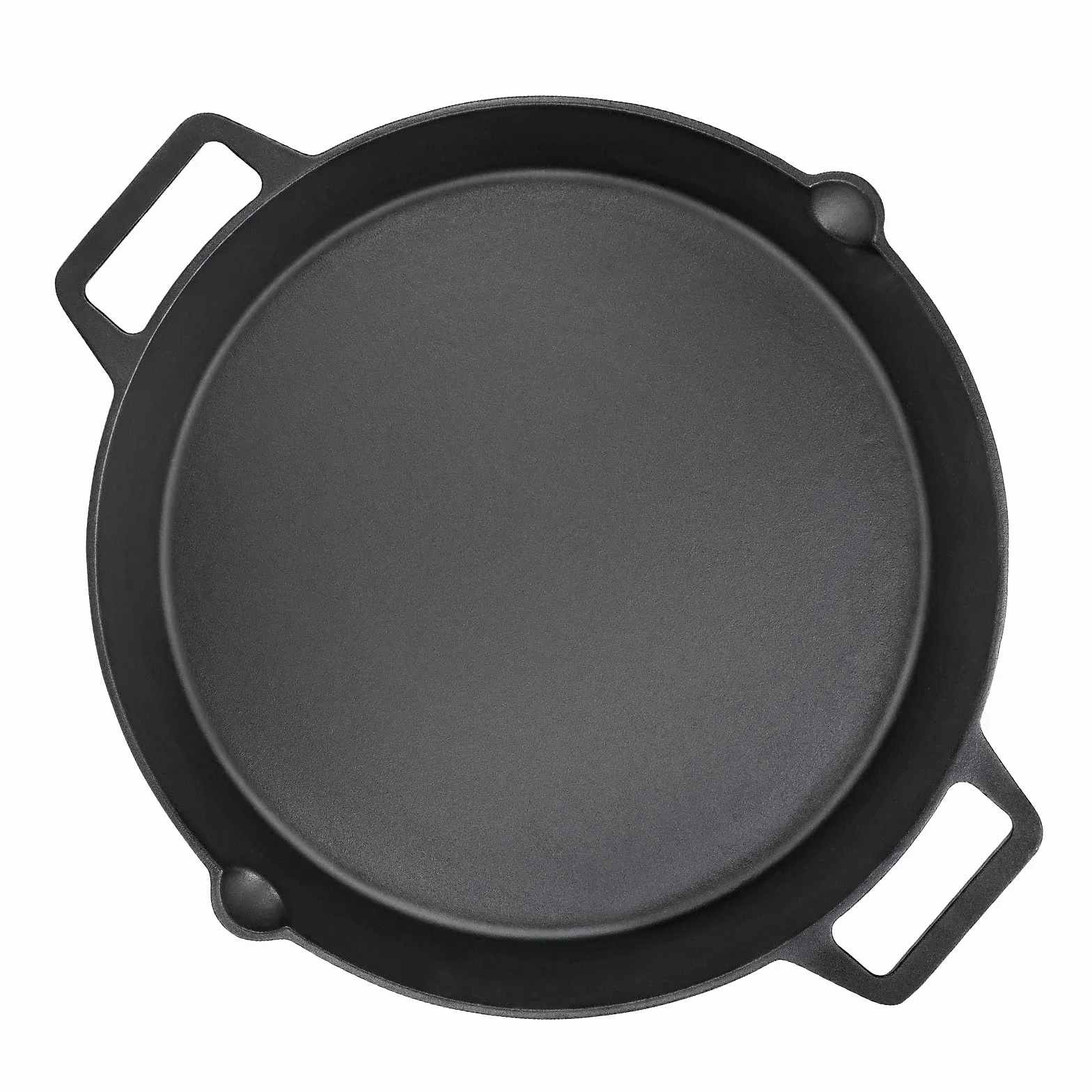 Denmay Żeliwna Patelnia Grillowa 40 cm, Okrągła z Dwoma Uchwytami
