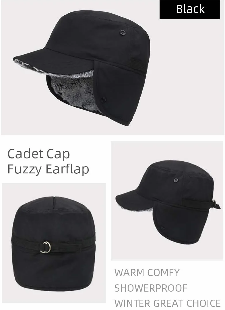 Gisdanchz Zimowa czapka z klapkami na uszy – 100% nylon i sztuczne futro