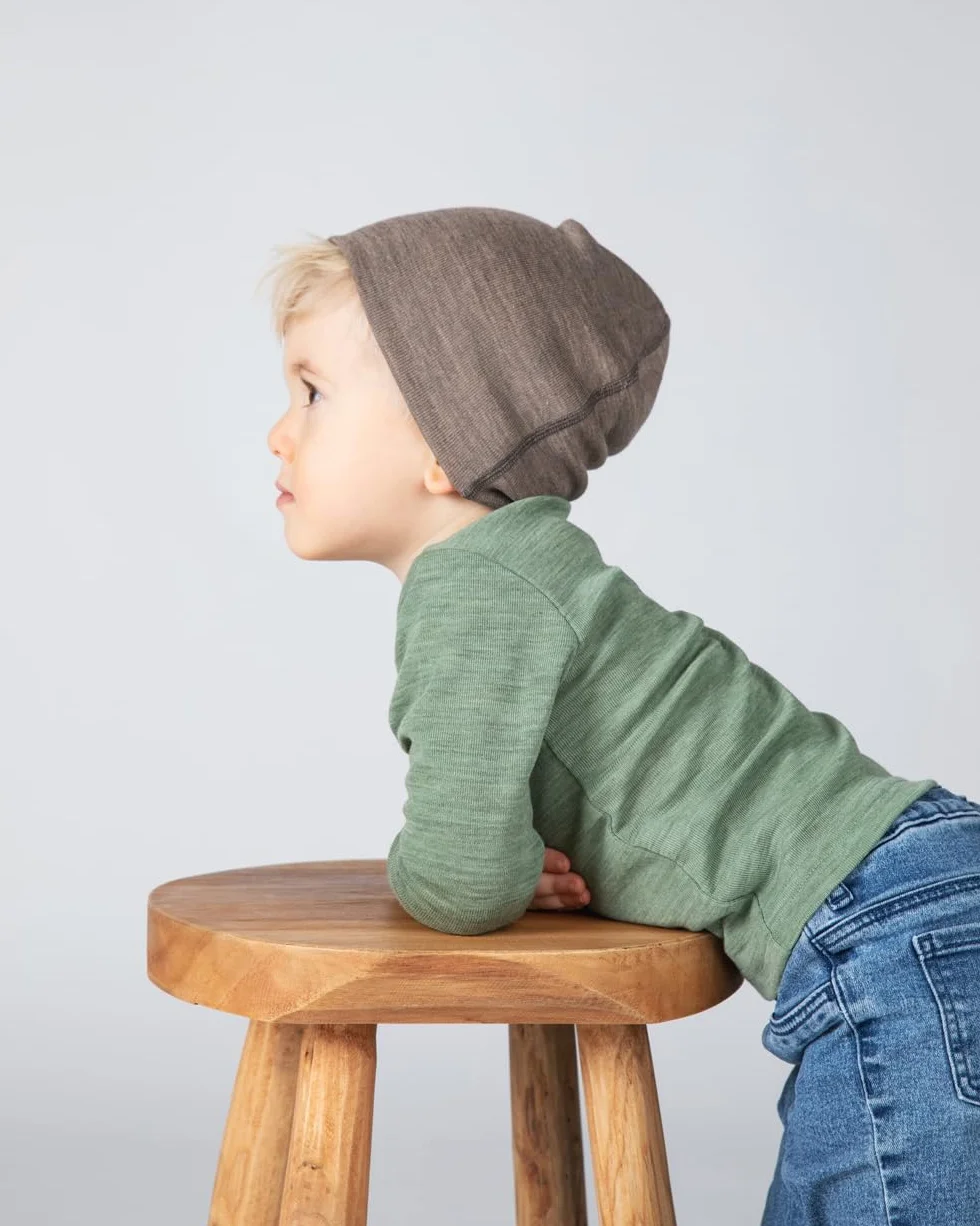 Engel Naturalna czapka dziecięca Merino Beanie | 70% wełna (kbT), 30% jedwab | certyfikat GOTS