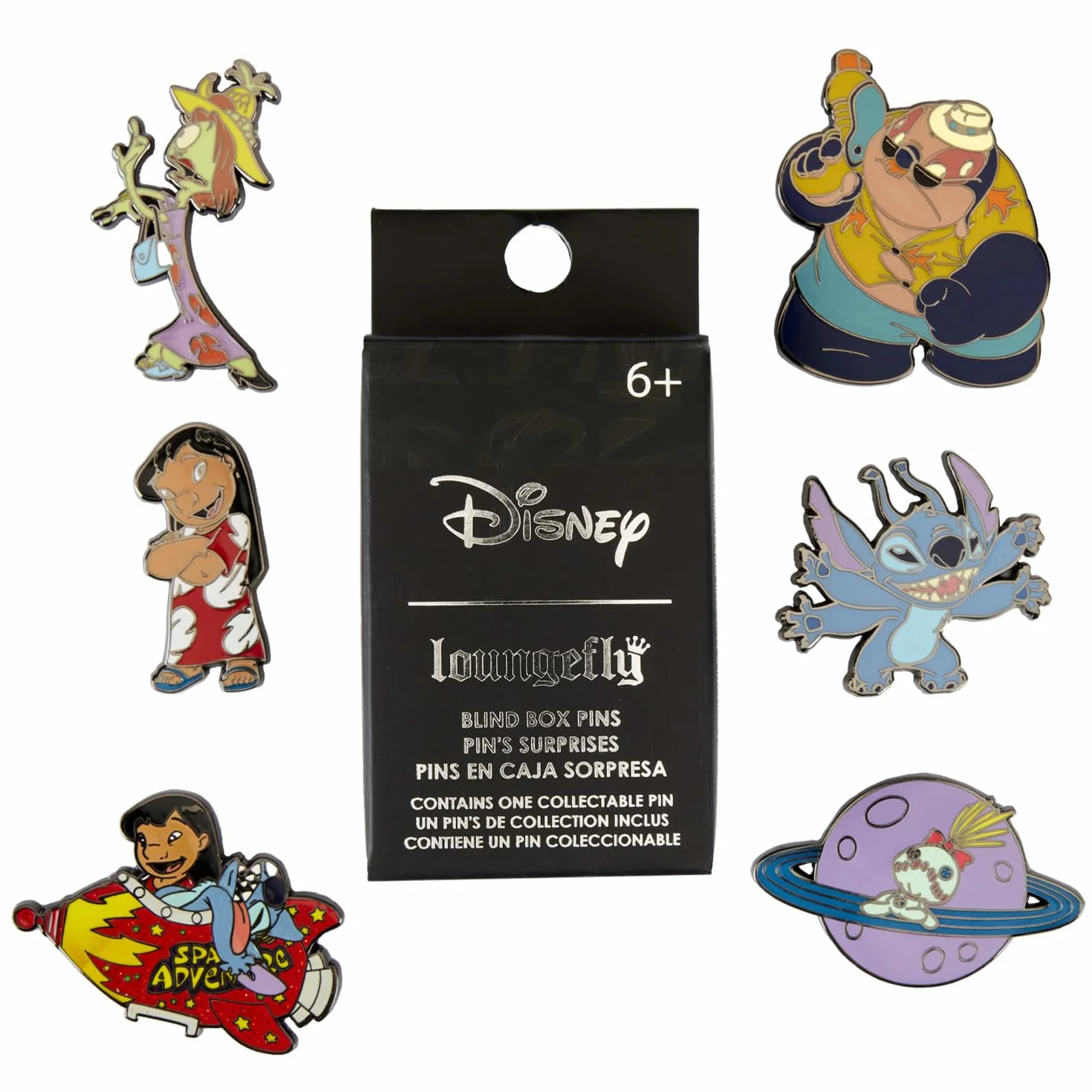 Loungefly Disney Lilo & Stich - Space Adventures - Zakup ślepej emaliowanej przypinki - Disney: Lilo & Stitch emaliowane przypinki - urocza broszka kolekcjonerska - do plecaków i toreb - pomysł na