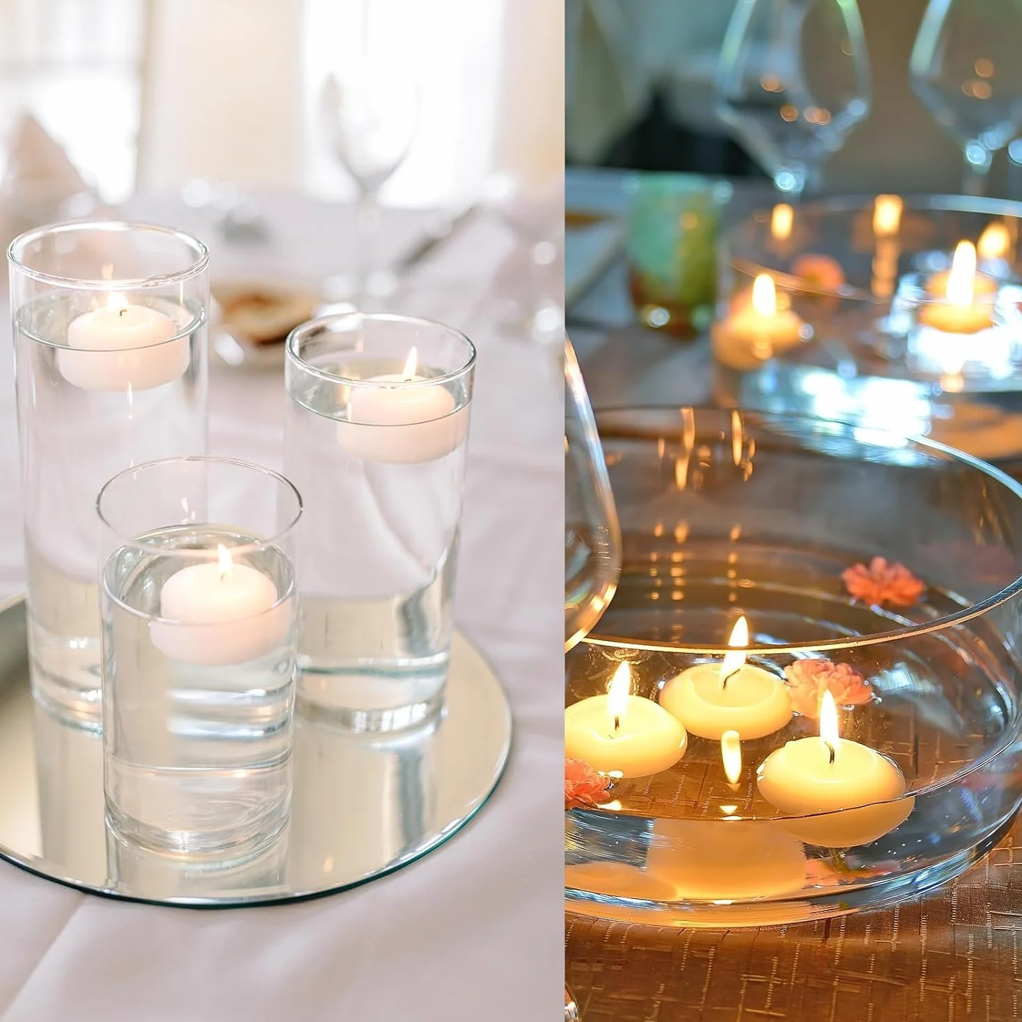 Białe pływające świece bezzapachowe tealight 30 sztuk do domu wesela SPA
