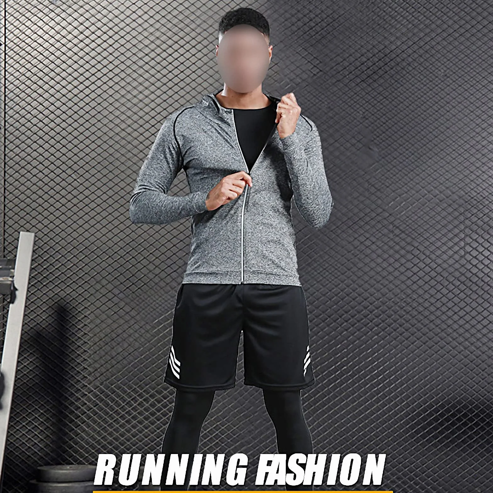 7-częściowy męski zestaw odzieży fitness, szybkoschnące legginsy na siłownię, outdoorowa warstwa bazowa odzież sportowa, styl 7, L