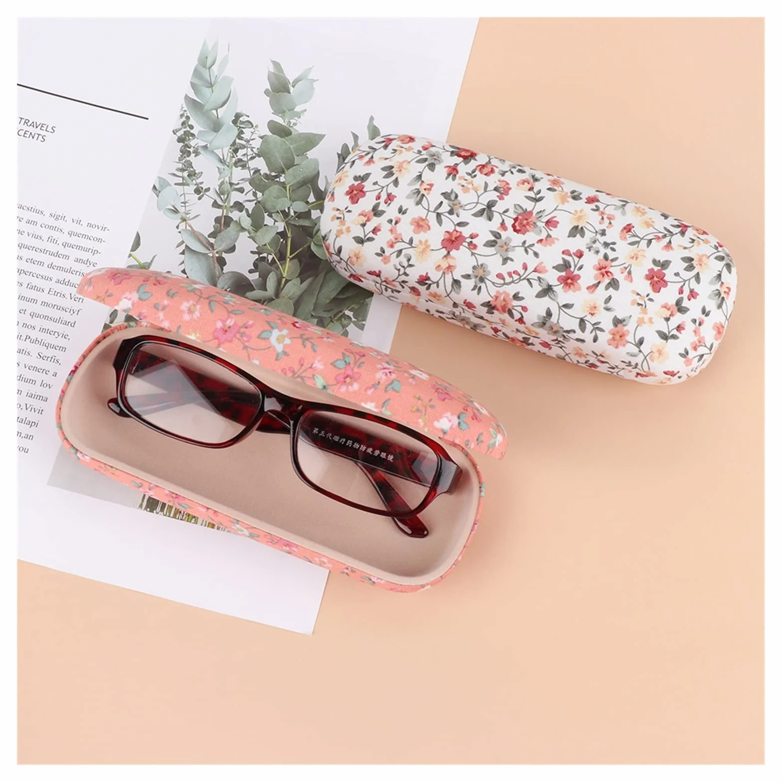 1 szt. przenośne tkaniny kwiatowe etui na okulary do czytania pudełko na okulary przeciwsłoneczne torby na okulary etui na okulary twarde pudełka ochronne na okulary