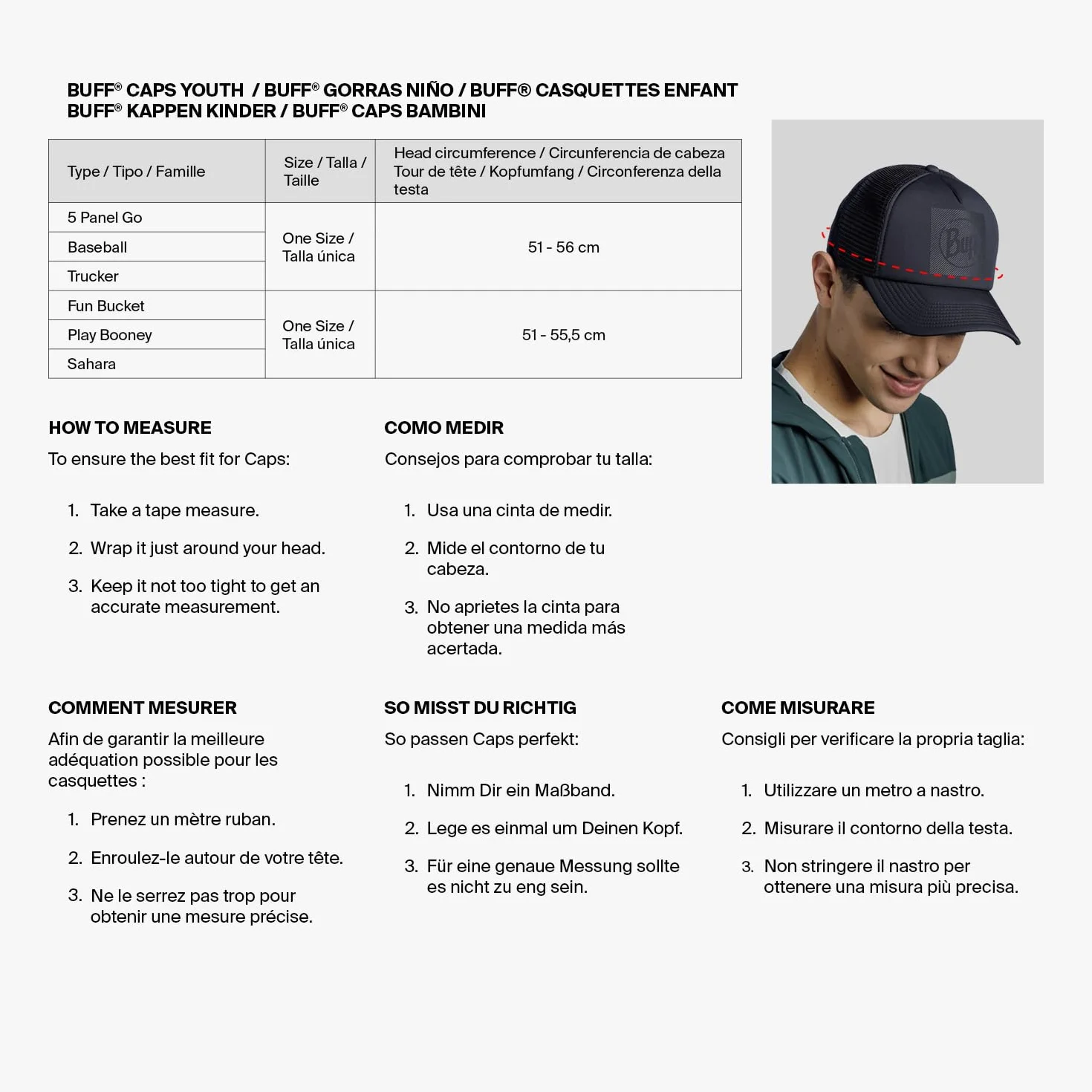 BUFF Czapka Trucker Cap, Wielo, UNIKALNA Unisex Kids, Wielokolorowy, rozmiar uniwersalny