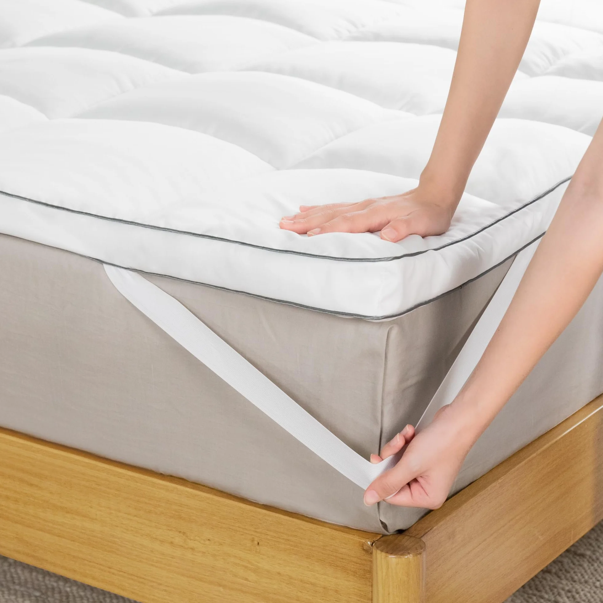 Zinus Mattress Topper, poliester, biały, 200 x 140 cm