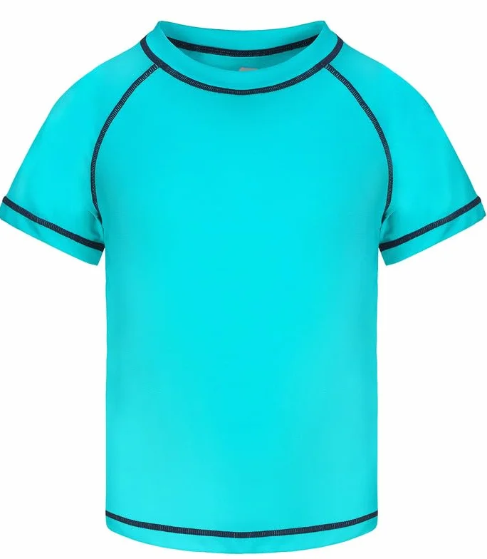 Koszulka do pływania UV dla chłopców koszulka do pływania dla dzieci z krótkim rękawem Rash Guard T-shirt