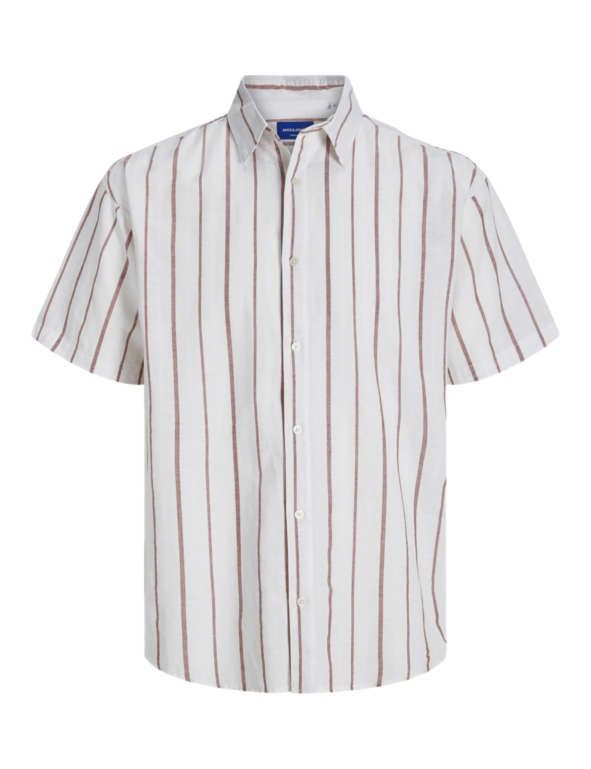 JACK & JONES Jorjoshua Canggu Stripe Shirt Ss męska, Antique White, M