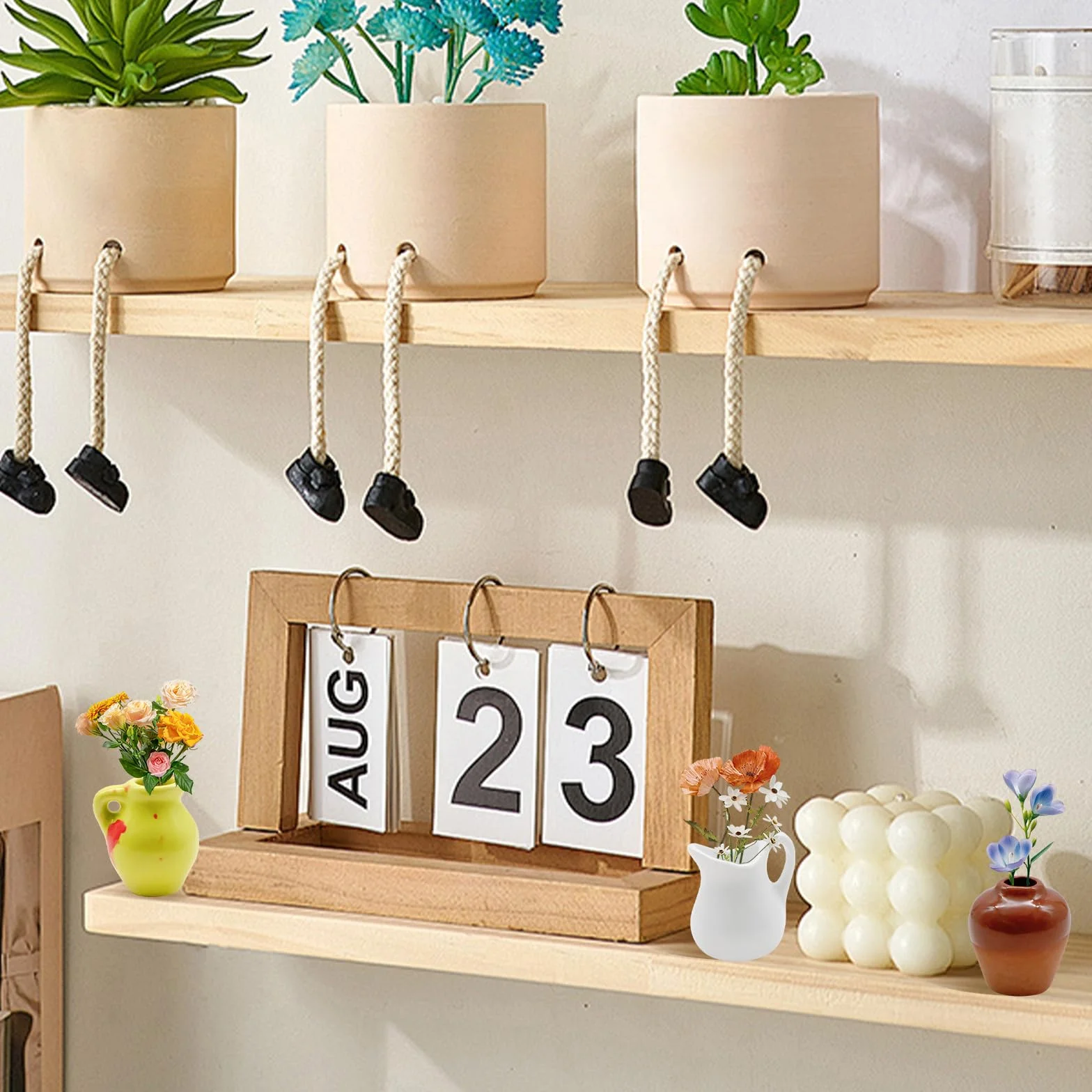 Ceramiczne mini wazony magnetyczne na lodówkę 5 sztuk