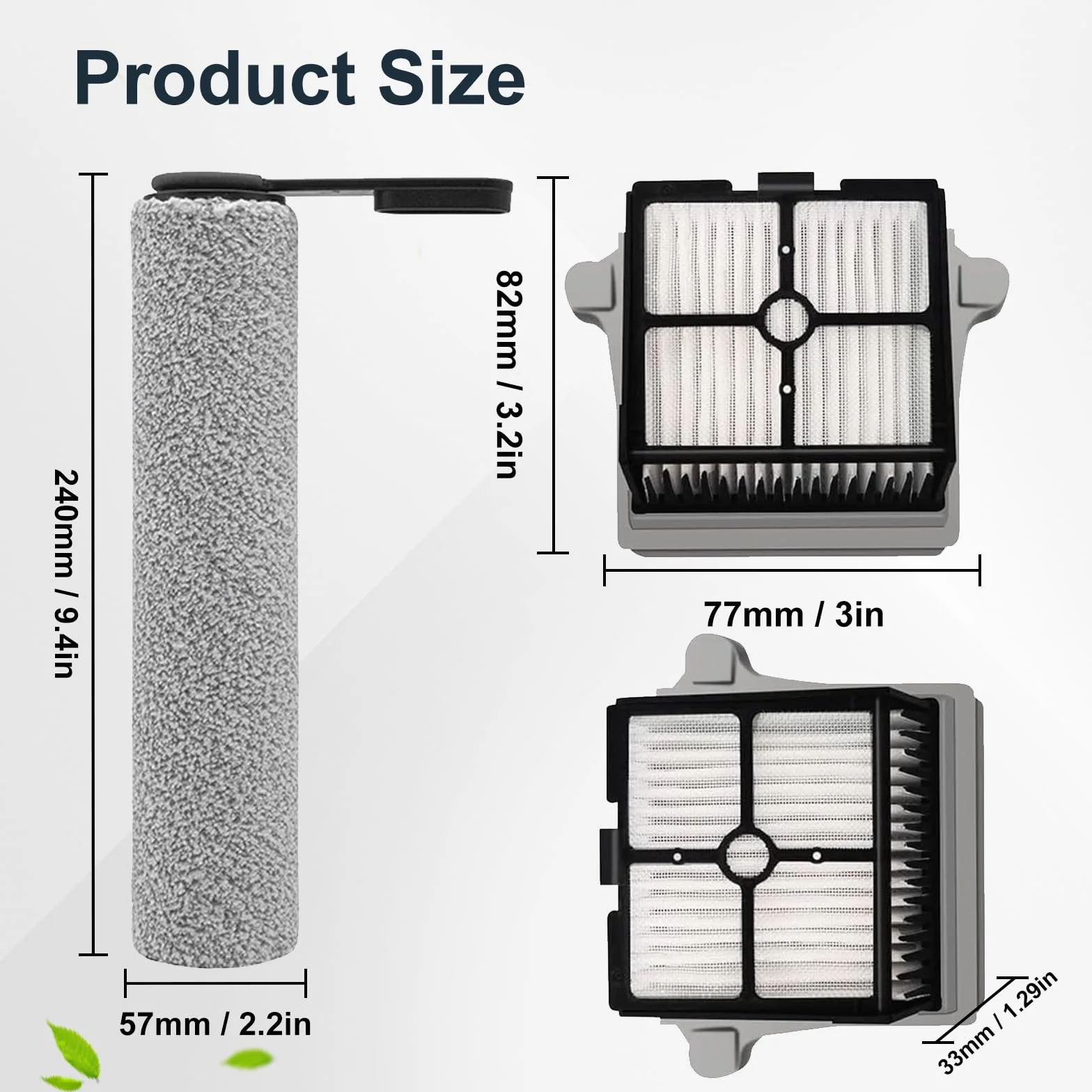 Zestaw wałków szczotkowych i filtrów do Tineco FLOOR ONE S7 PRO/FLOOR ONE S6, 2 wałki, 3 filtry HEPA