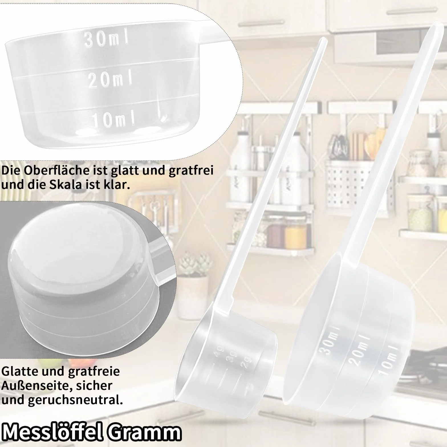 Łyżka pomiarowa 30 ml miarka gramowa 5 g 6 sztuk