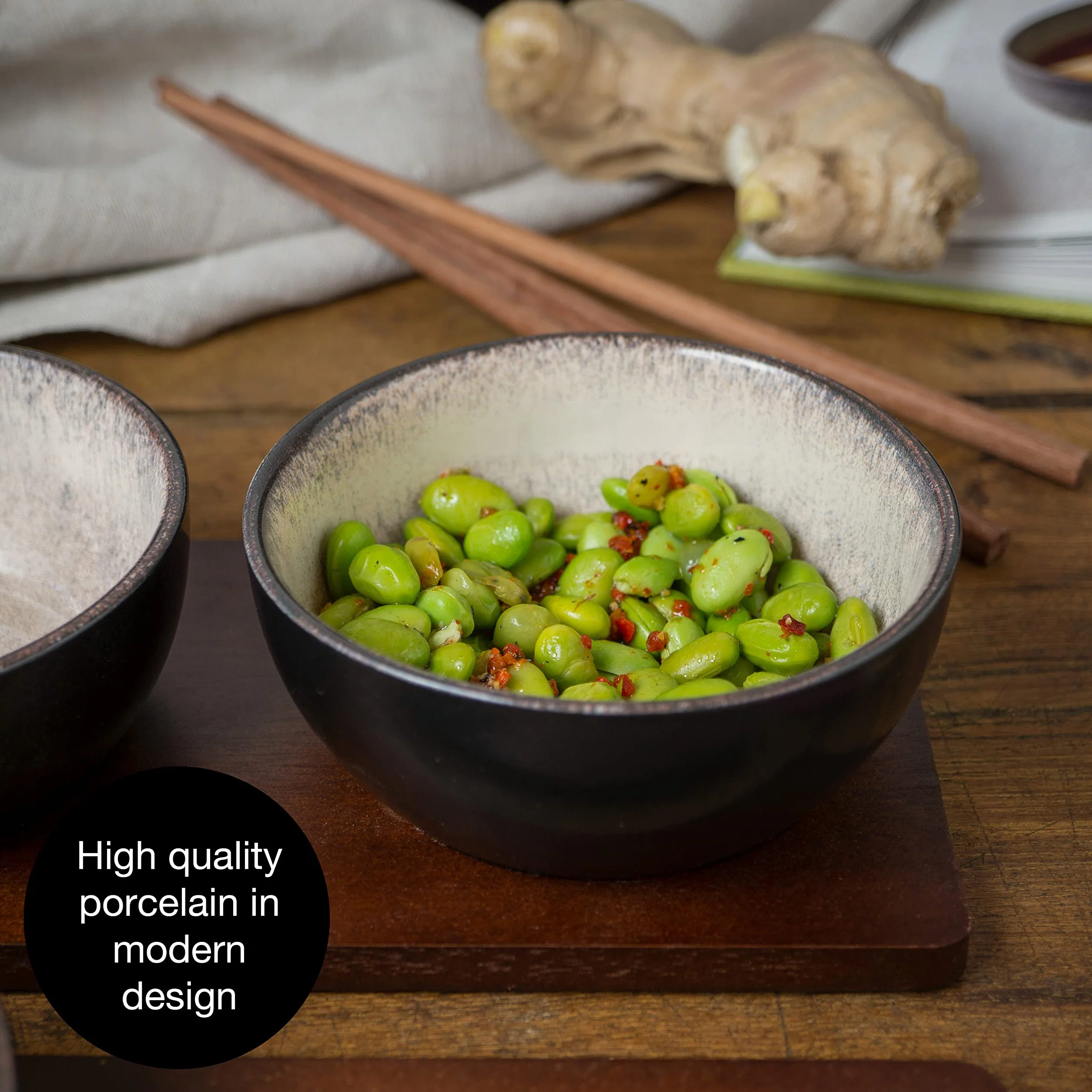 Moritz & Moritz VIDA 4x Miso zestaw misek 12 cm Ø - japoński ceramiczny zestaw naczyń do zupy miso, dipów i przekąsek
