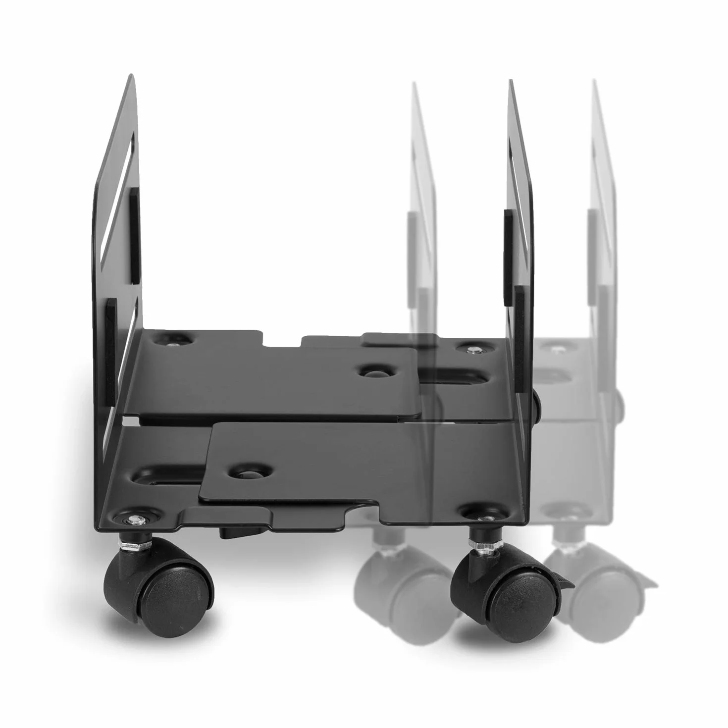 Maclean MC-851 Uniwersalny Wózek na Komputer na kółkach, Mobilny Uchwyt na PC do 10 kg, Regulacja Szerokości 119-209 mm