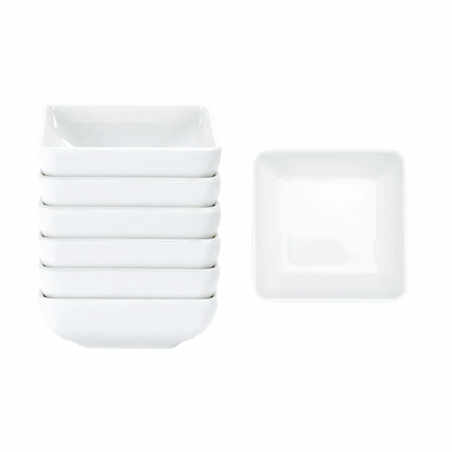 MAEXUS Miseczki do sosu sojowego 6 sztuk kwadratowe 7,3 x 2,7 cm zestaw do grilla sushi dipów