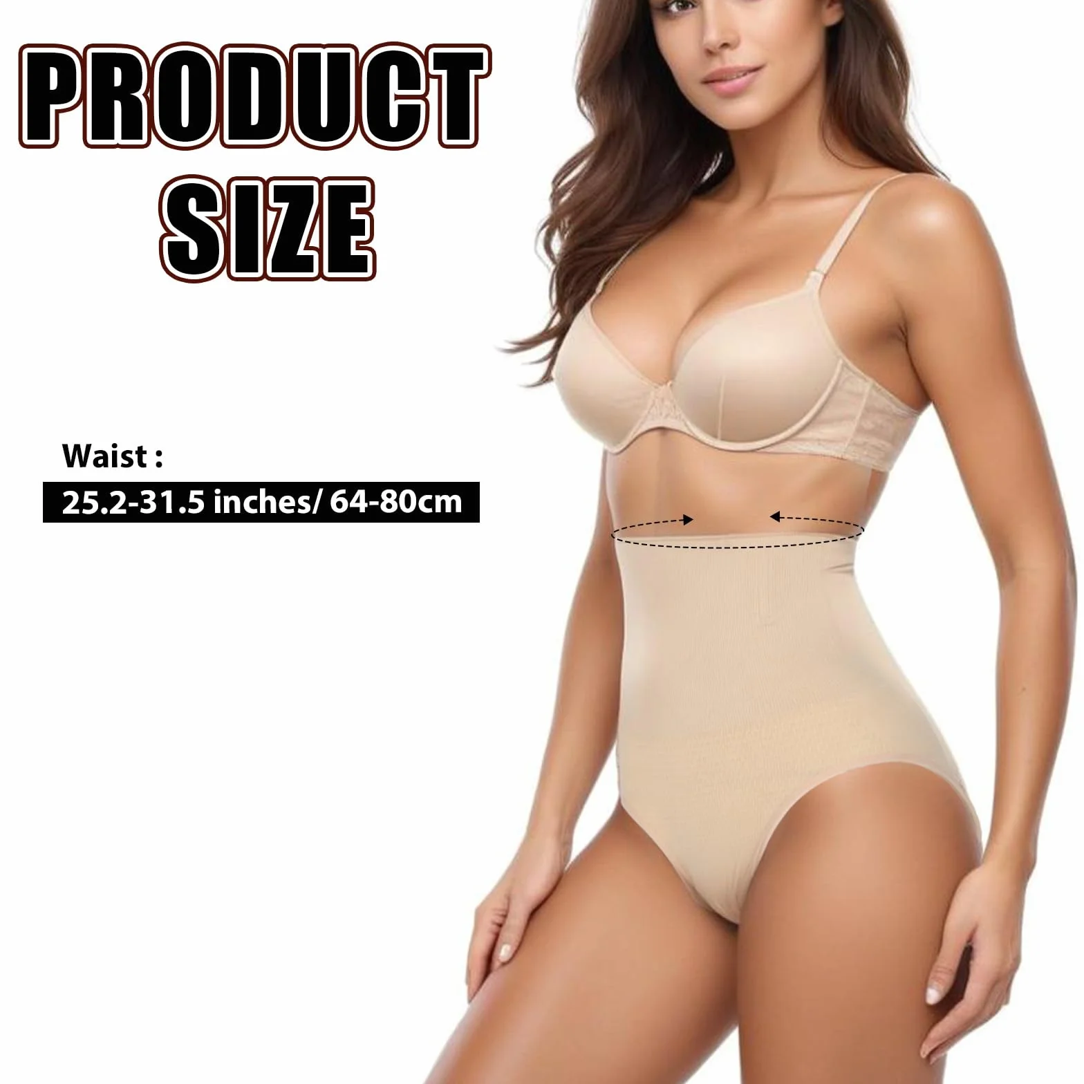 Qianyu Bielizna modelująca brzuch kontrola ciała modelująca brzuch kontrola majtek bielizna wygodne wyszczuplające majtki z wysokim stanem klapsy dla kobiet, Kolor, M-XL