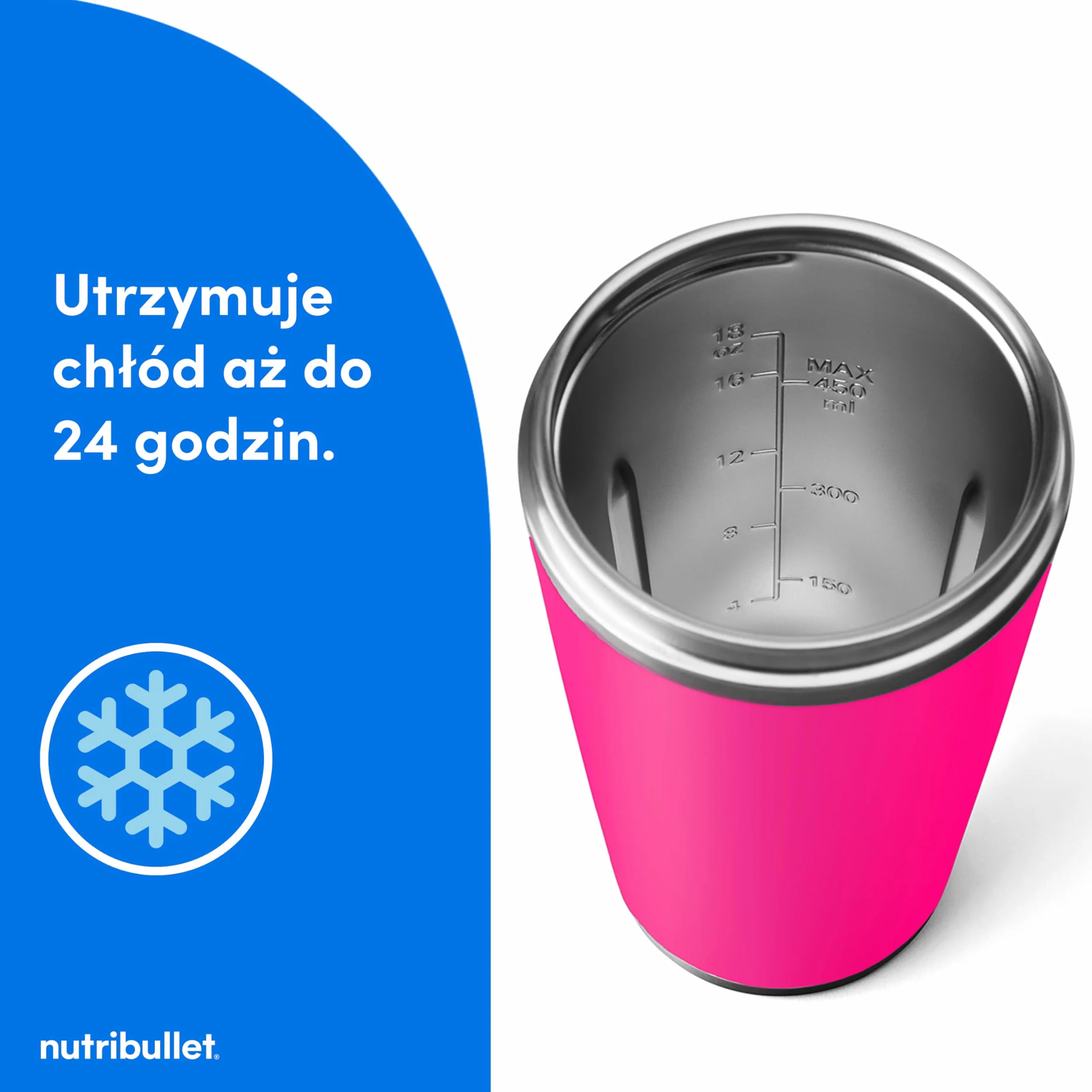 Nutribullet Flip NBP016MA przenośny blender 590 ml stal nierdzewna magenta
