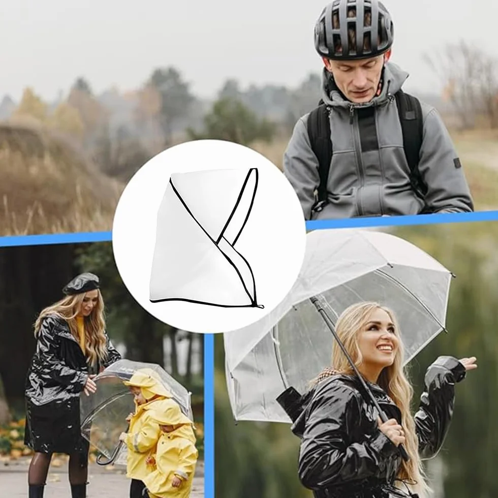 Czapki przeciwdeszczowe dla kobiet, 5 szt., przezroczysta plastikowa czapka, wodoodporna osłona, chroni fryzurę, przezroczysty, wodoodporny czepek przeciwdeszczowy ze sznurkiem, przenośne czapki