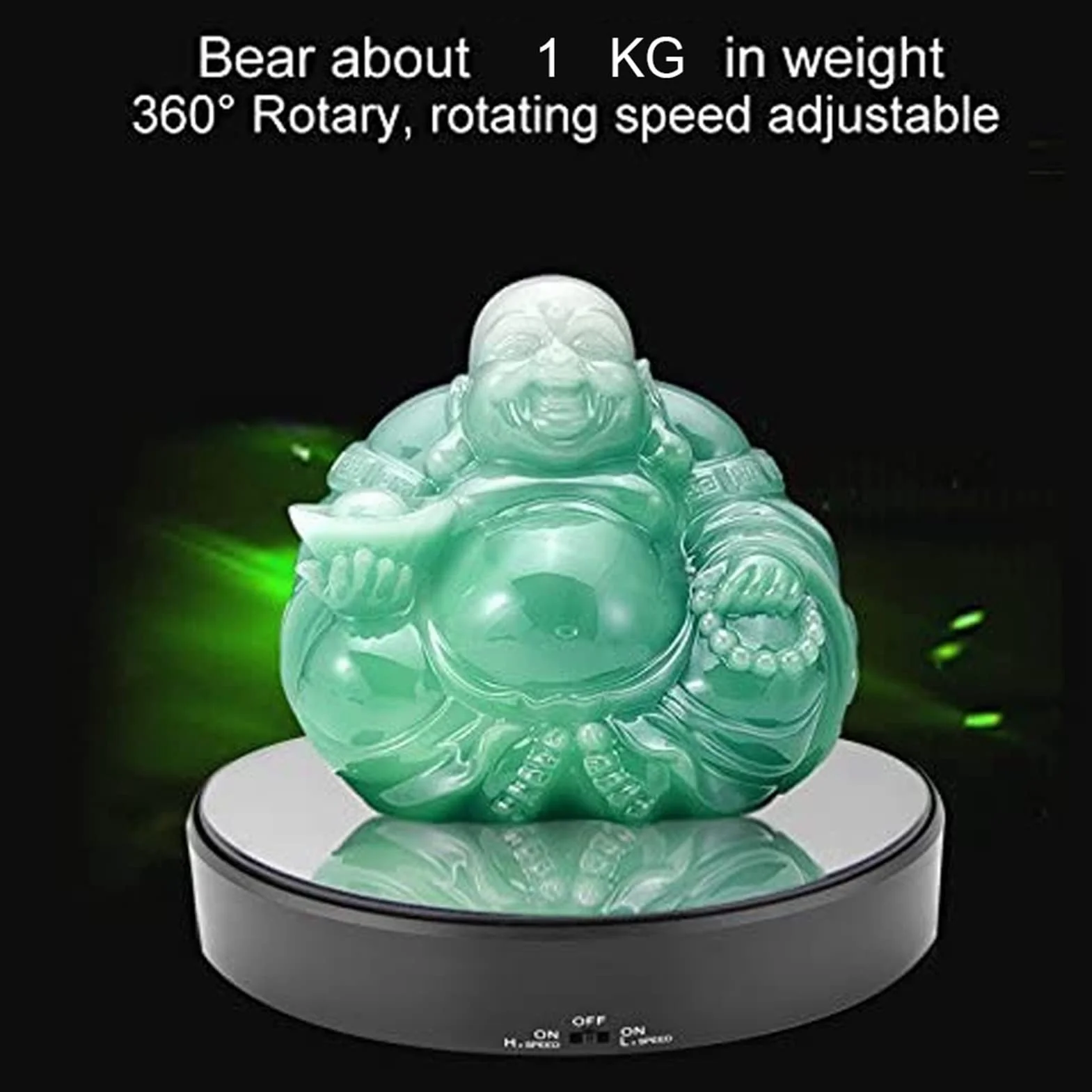 Battery Powered Display Turntable, 1.5kg Load Bearing Speed Adjustable Rotating Mirror Display Stand for Shop Home Display