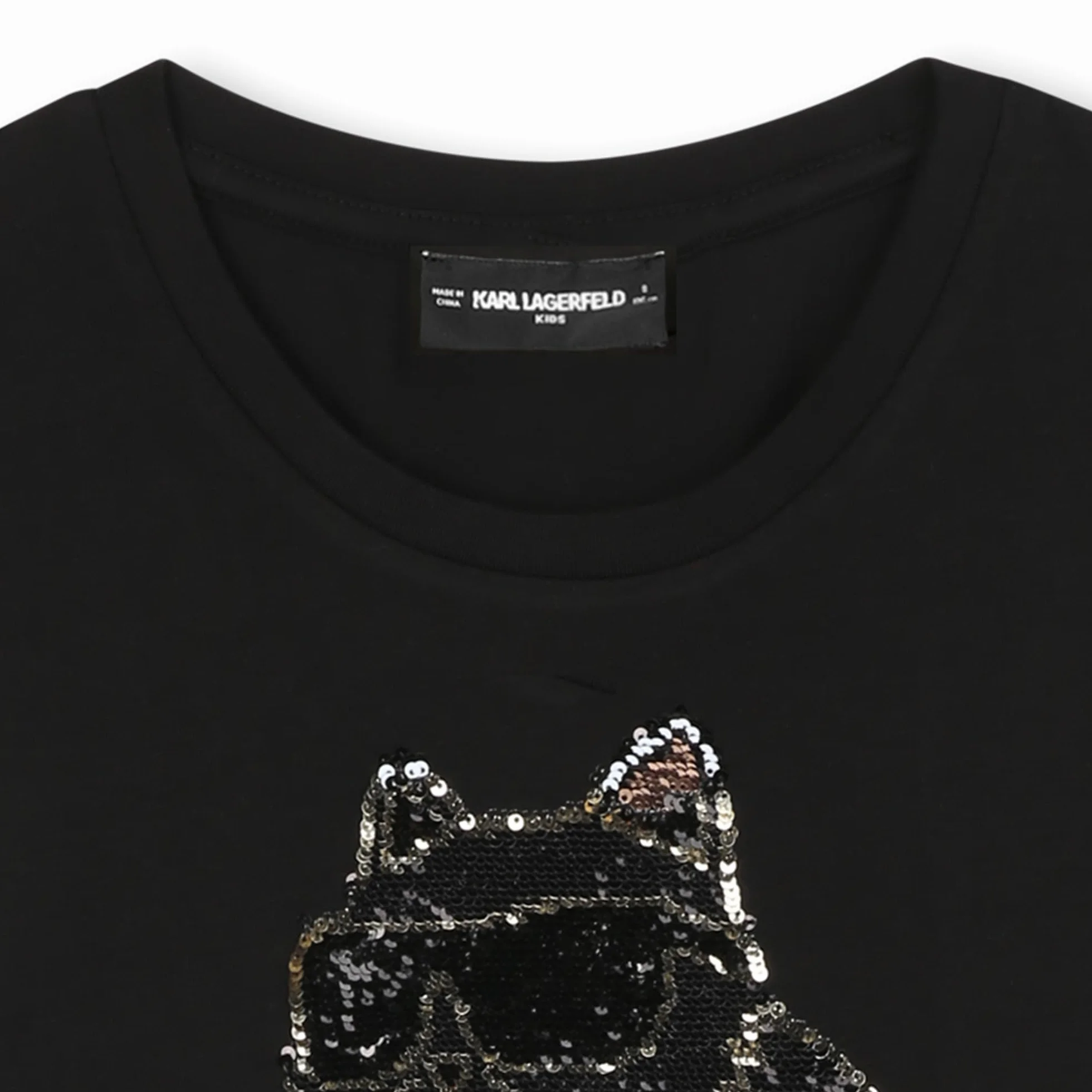 KARL LAGERFELD T-shirt dziewczęcy, Z30944, Czarny, 6 Lat