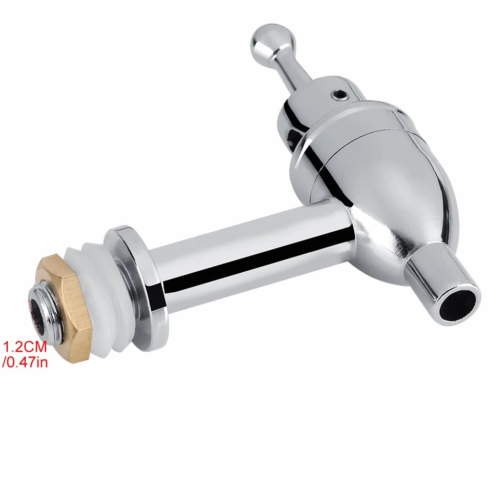 DEWIN Kran do piwa, kranik do piwa, kranik ze stali nierdzewnej, miedziany, dozownik do wina, piwa, dystrybucji napojów, kieliszek do wina z kranem (chrom, 12 mm)