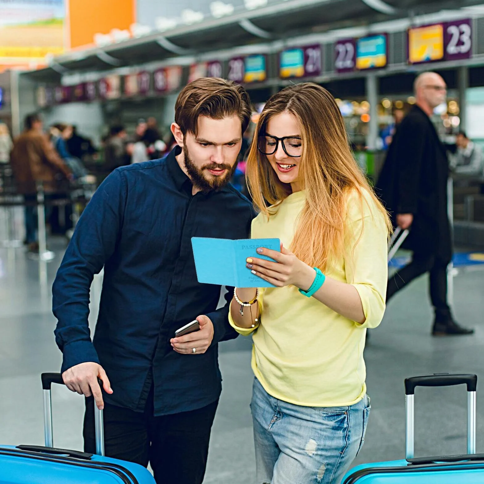 Zestaw 2 uchwytów na paszport, organizer na paszport, etui na paszport, spersonalizowany uchwyt na paszport, pokrowiec na paszport z blokadą RFID, otwierane drzwi,