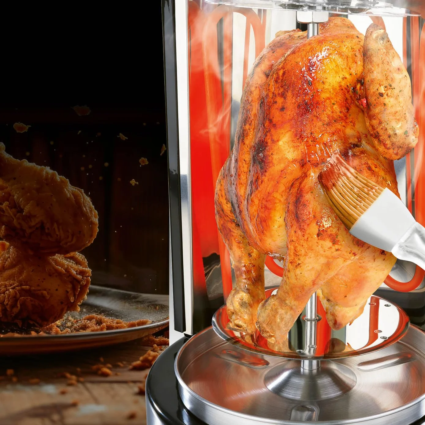 GOURMETmaxx Grill do kebaba | pionowy grill elektryczny do kebaba, żyroskopu, szaszłyka | grill elektryczny ze średnim szpikulcem i 6 dodatkowymi szpikulcami, może być również stosowany jako grill do