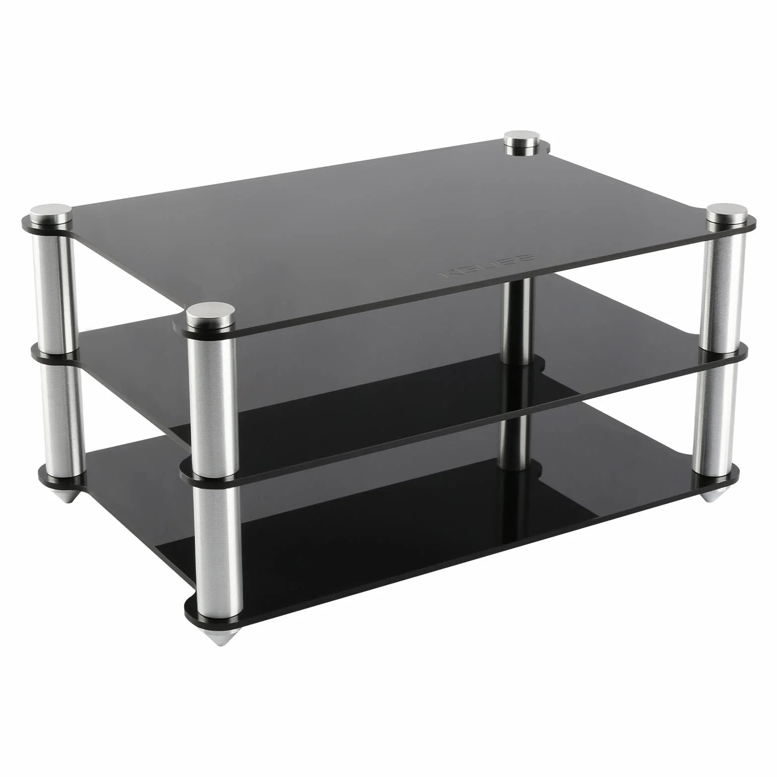 KGUSS Mini stojak na komponenty audio akrylowy 2-warstwowy rack aluminiowe uchwyty mały biurkowy przezroczysty stojak na sprzęt audio HiFi wzmacniacz dac