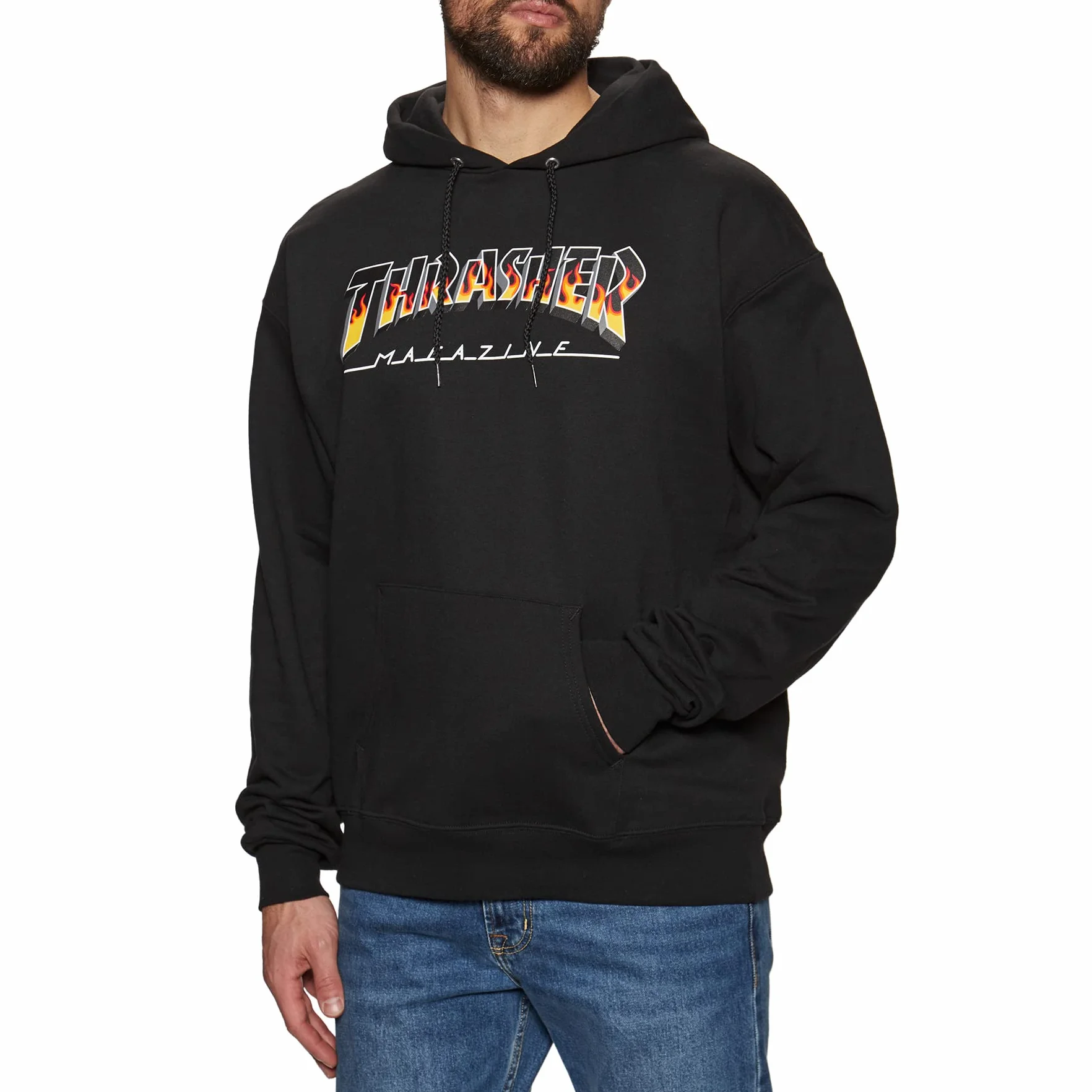Thrasher Bluza z kapturem BBQ Redux (czarna) (S), czarny