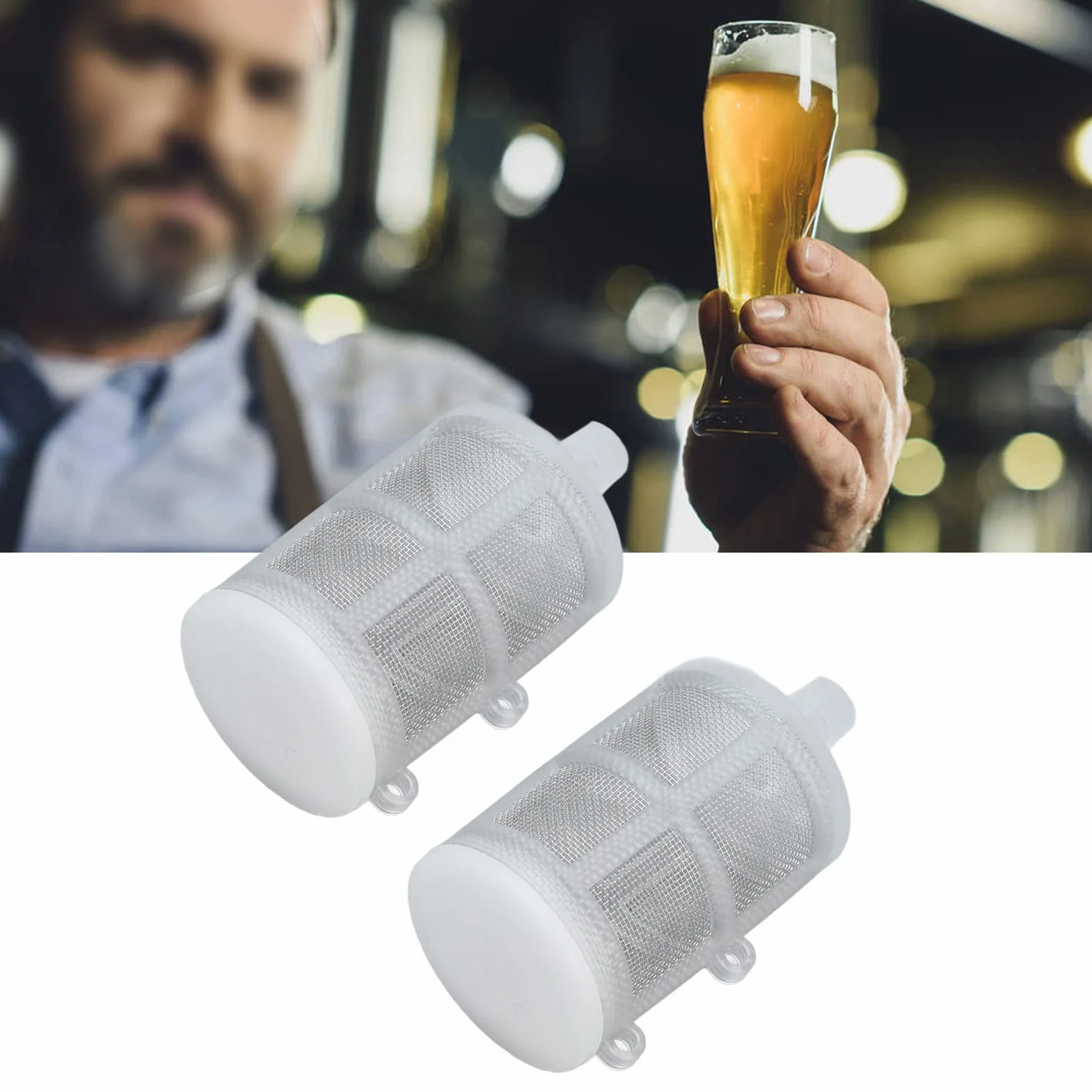 Homebrew Filtr z pływającą rurką zanurzeniową do Piwa, 2 szt. Wymiana Siatki Filtra Węża ze Stali Nierdzewnej, Pasuje do Fermzilla