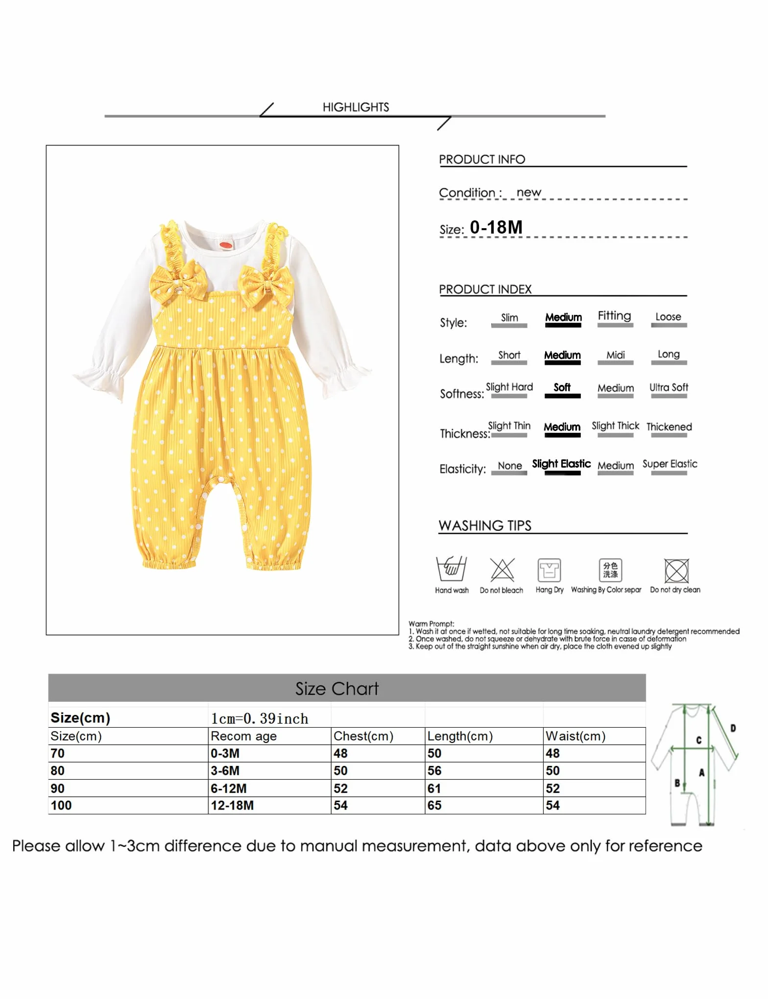 Ubrania dla niemowląt Body Romper z długim rękawem z falbankami, bawełna prążkowana Bowknot Jumpsuit Onesie Strój