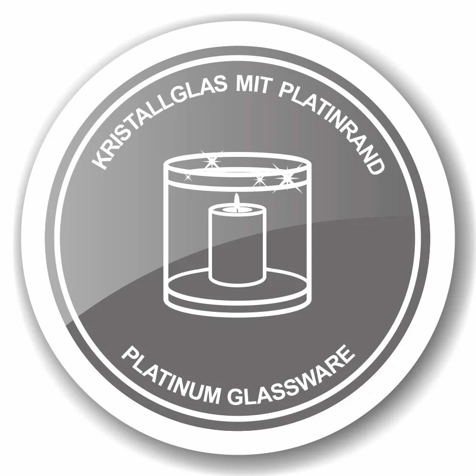 EDZARD Zestaw 2 świeczników Molly, dmuchane ustami szkło kryształowe z platynową krawędzią, wysokość 8 cm, średnica 7 cm i wysokość 10 cm, średnica 8,5 cm
