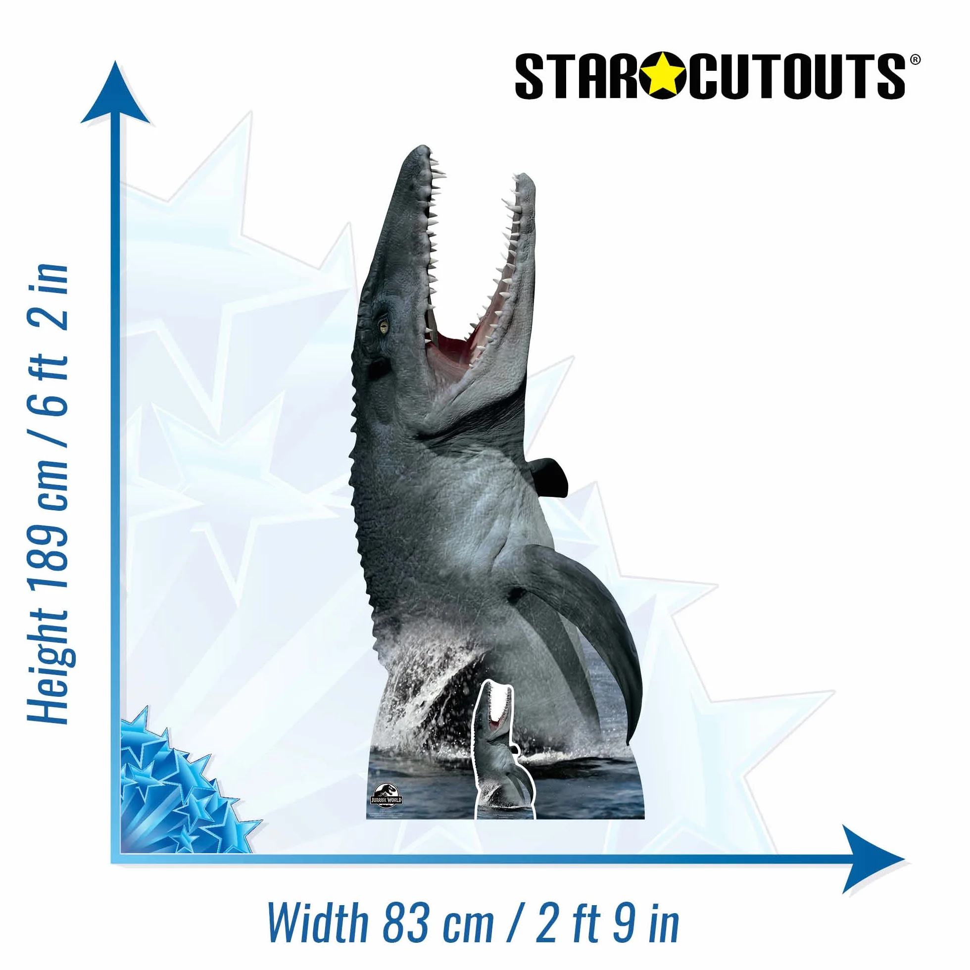 Star Cutouts Ltd Mosasaurus Dinozaur Kartonowe wycięcie SC1293 duże solidne