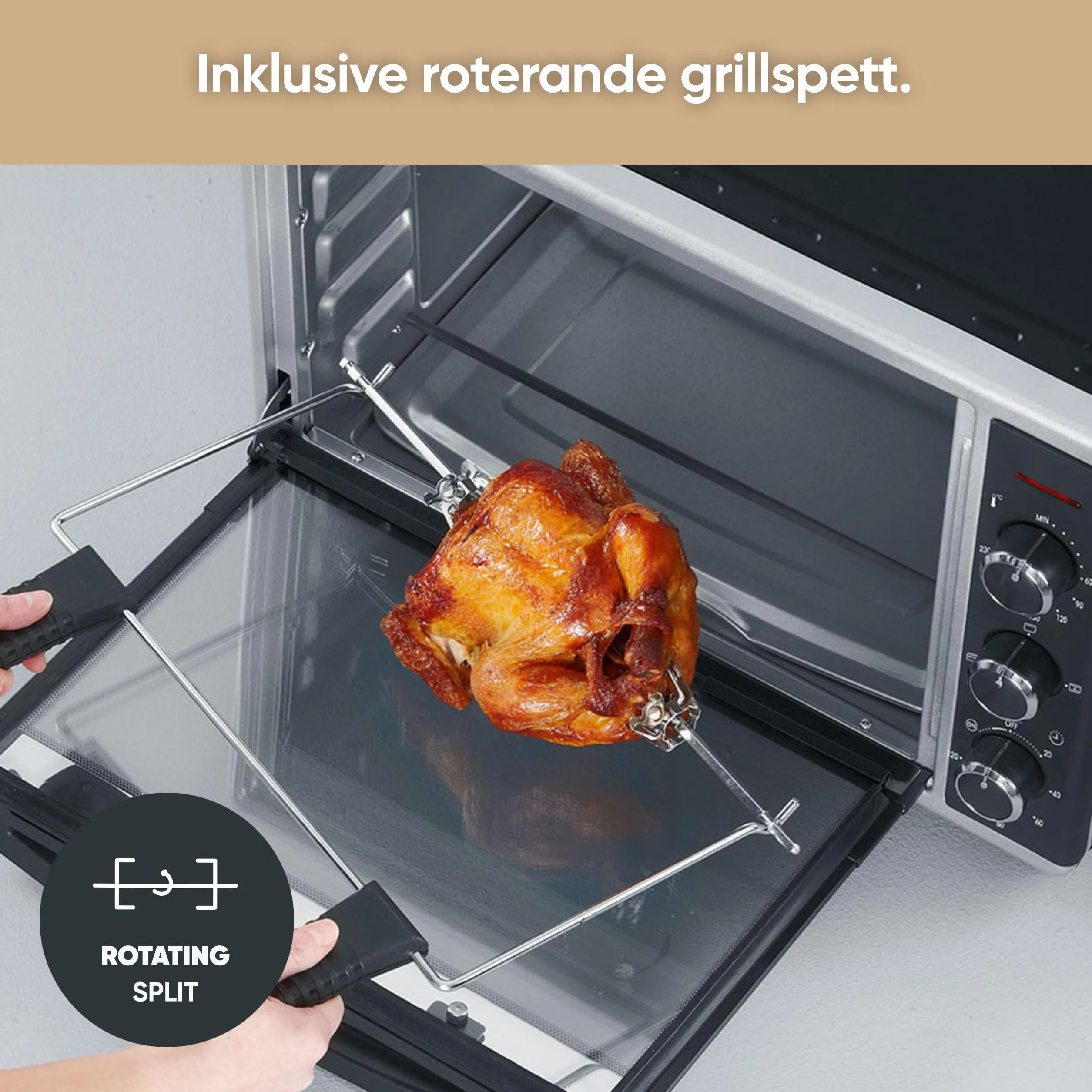 SEVERIN Piec do pieczenia i tostów z funkcją termoobiegu, mini piekarnik z rusztem do grillowania, blachą do pieczenia, rożnem obrotowym i kamieniem do pizzy, uniwersalny piec na gorące powietrze o